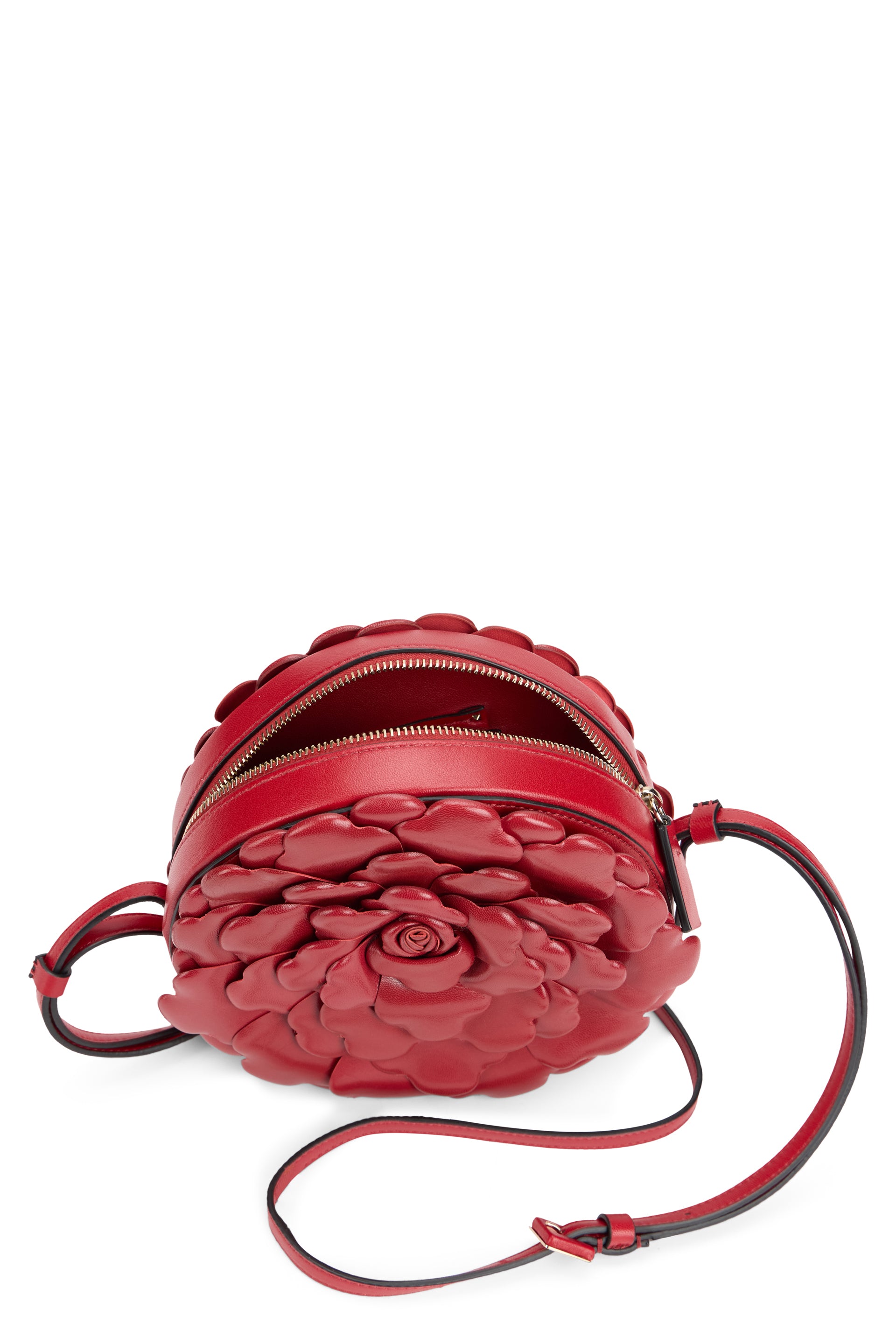 Red adjustable round bag, elegant and practical