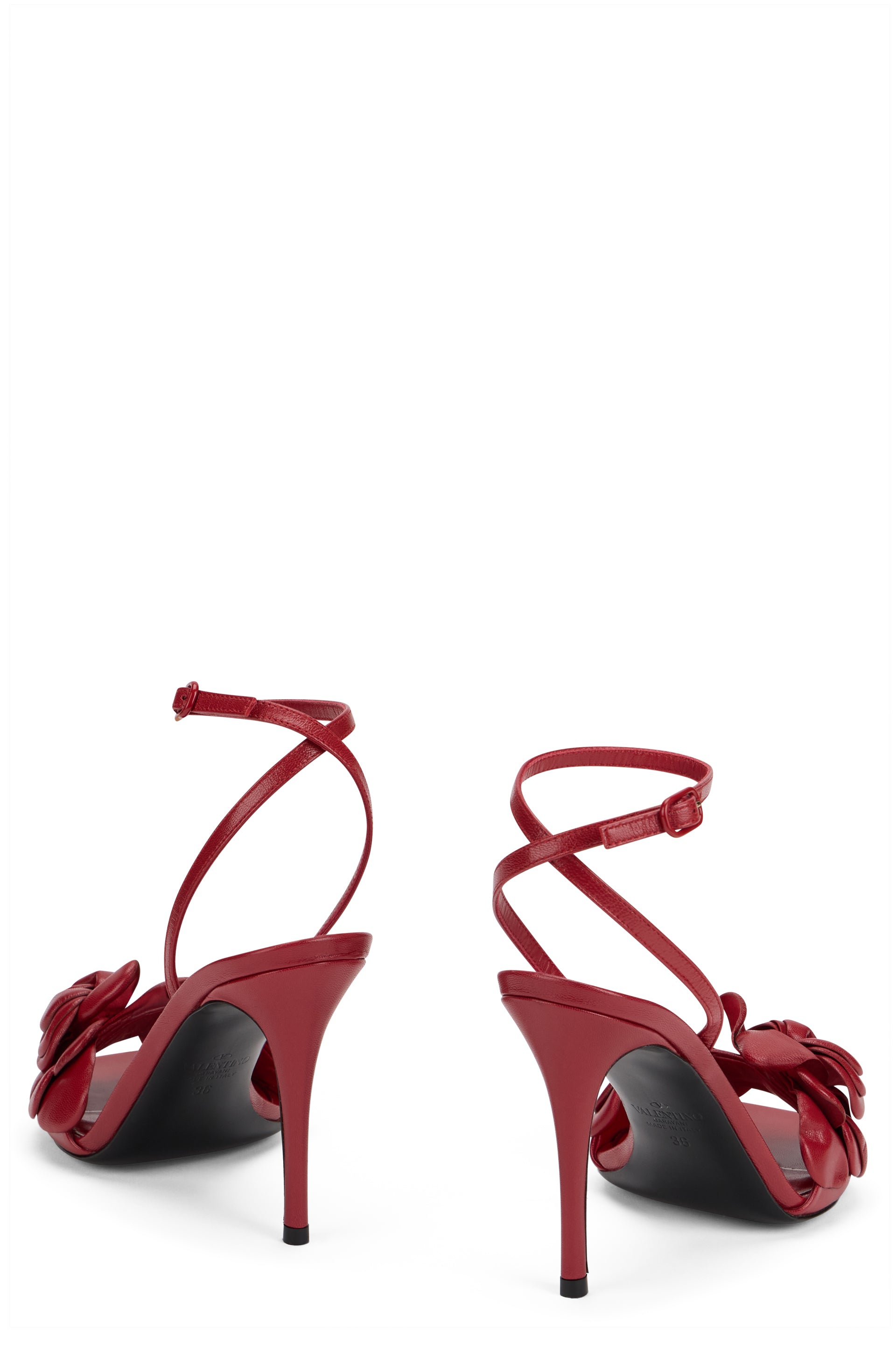 Elegant red shoes with high heels