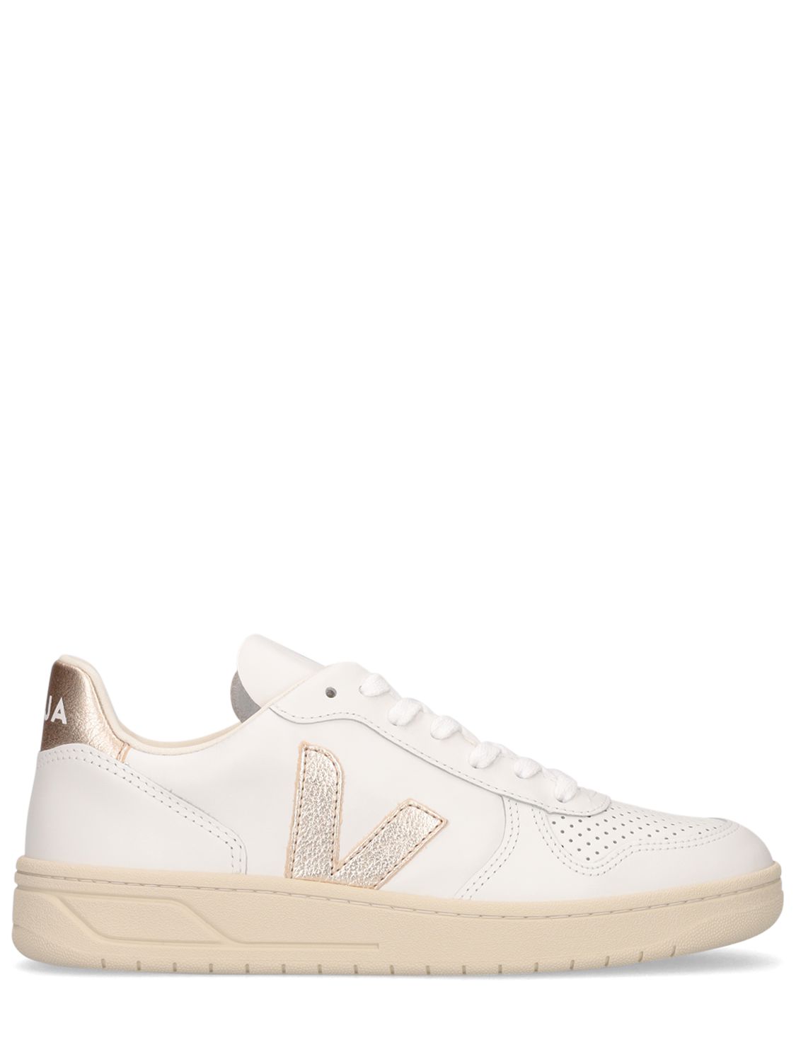 White Minimalist Sneakers with Beige Details