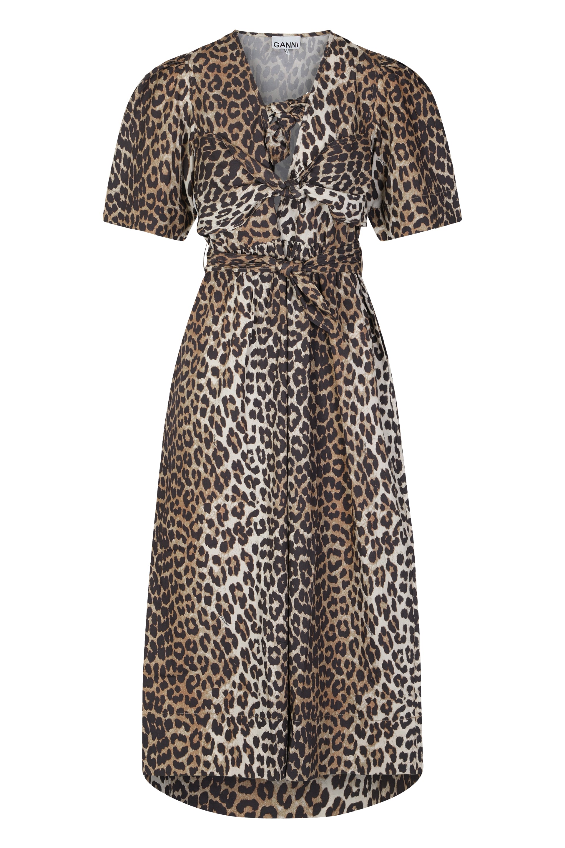Cotton dress with leopard print