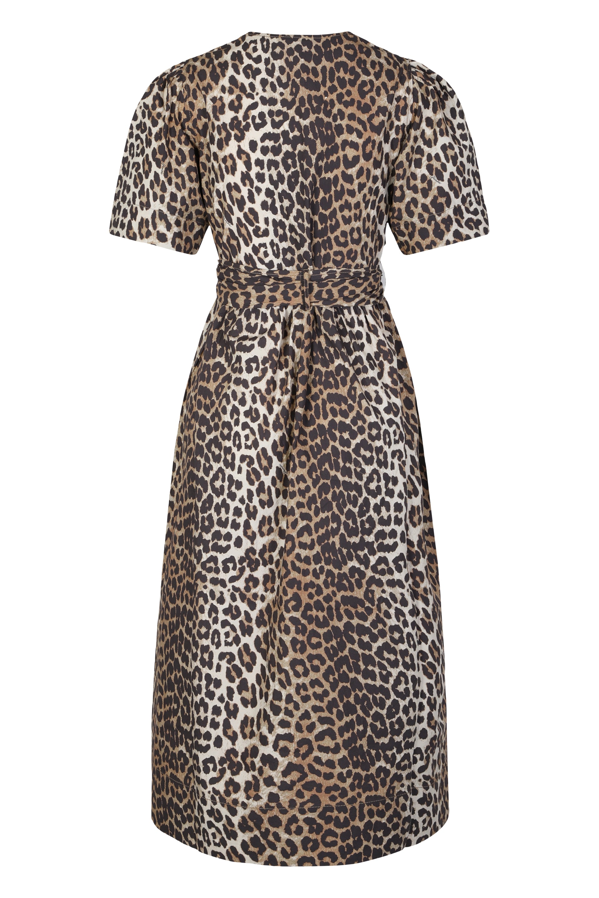Cotton dress with leopard print