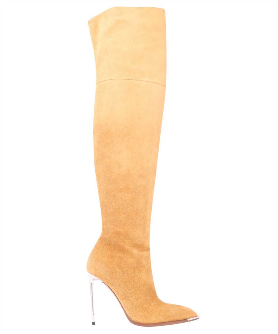 Stretch suede over the knee boots