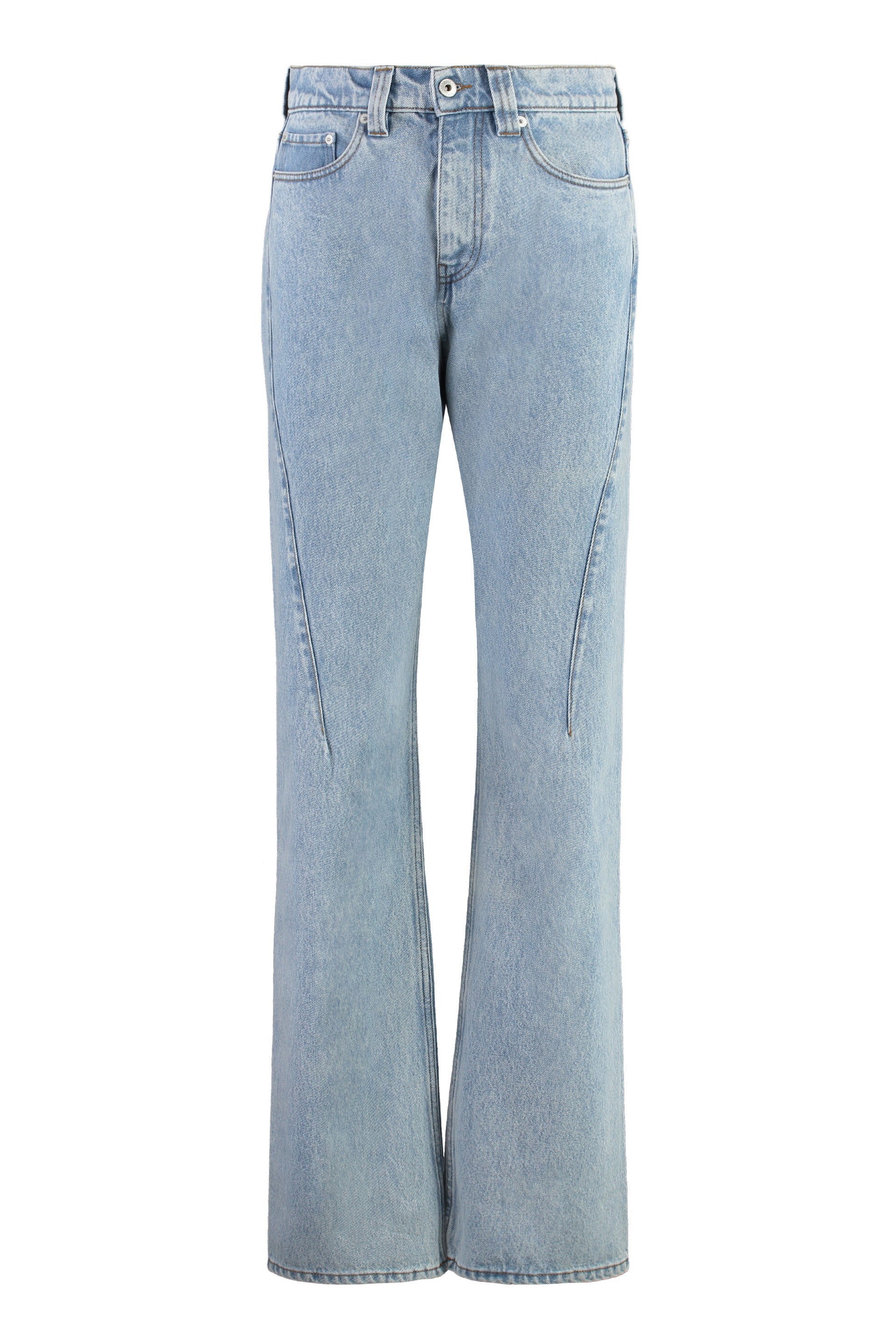 5-pocket straight-leg jeans