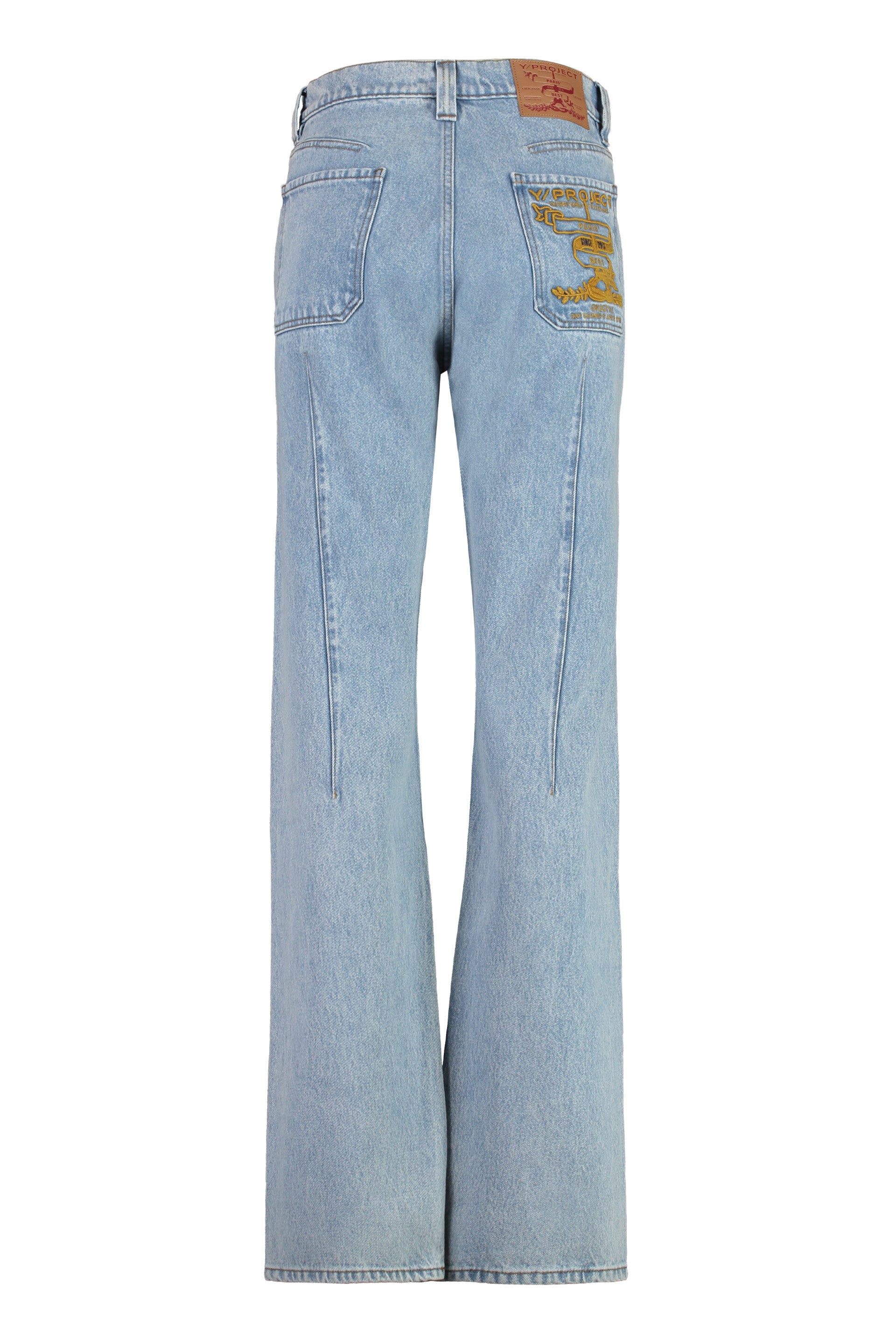 5-pocket straight-leg jeans