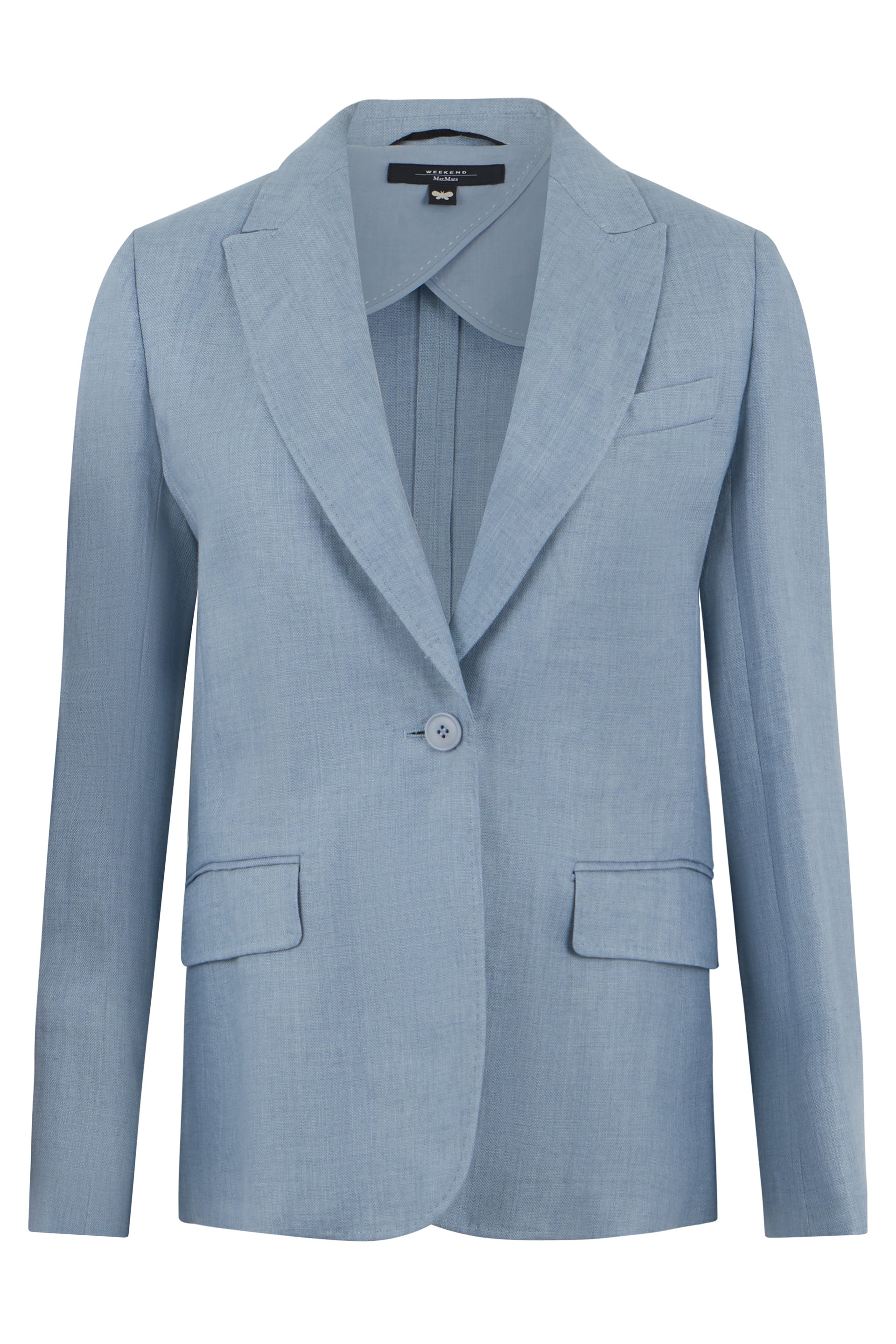 Linen single-breasted blazer