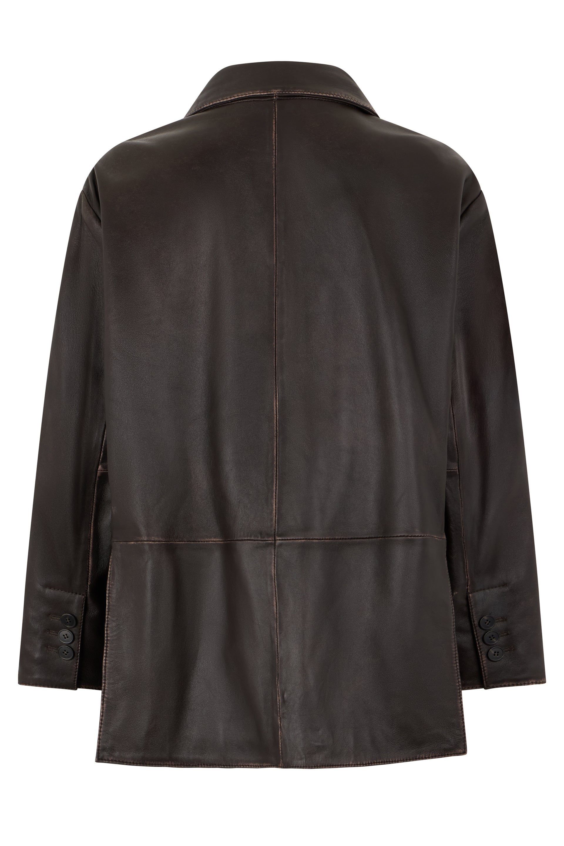 Single-button blazer in leather