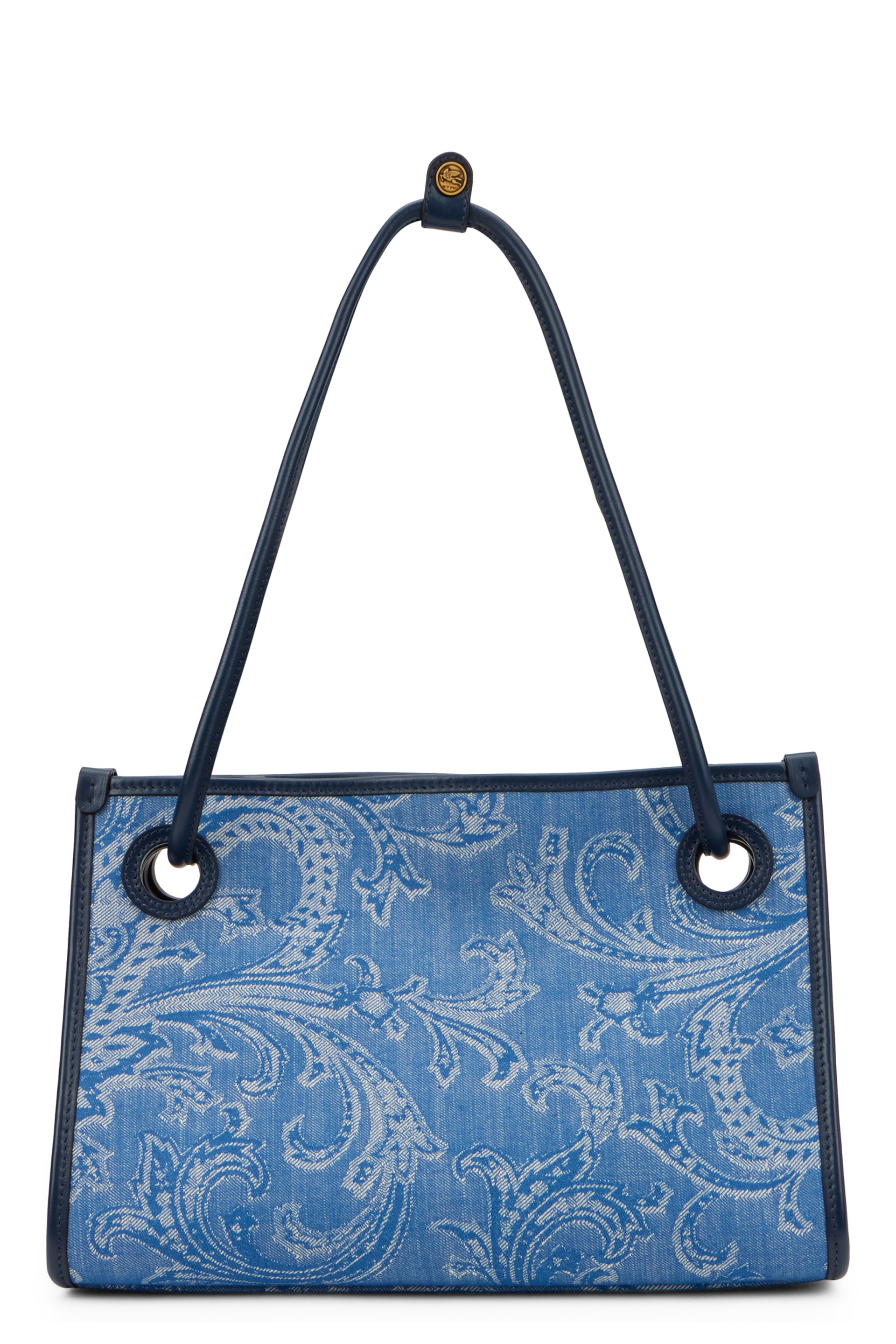 Small jacquard denim shopper bag