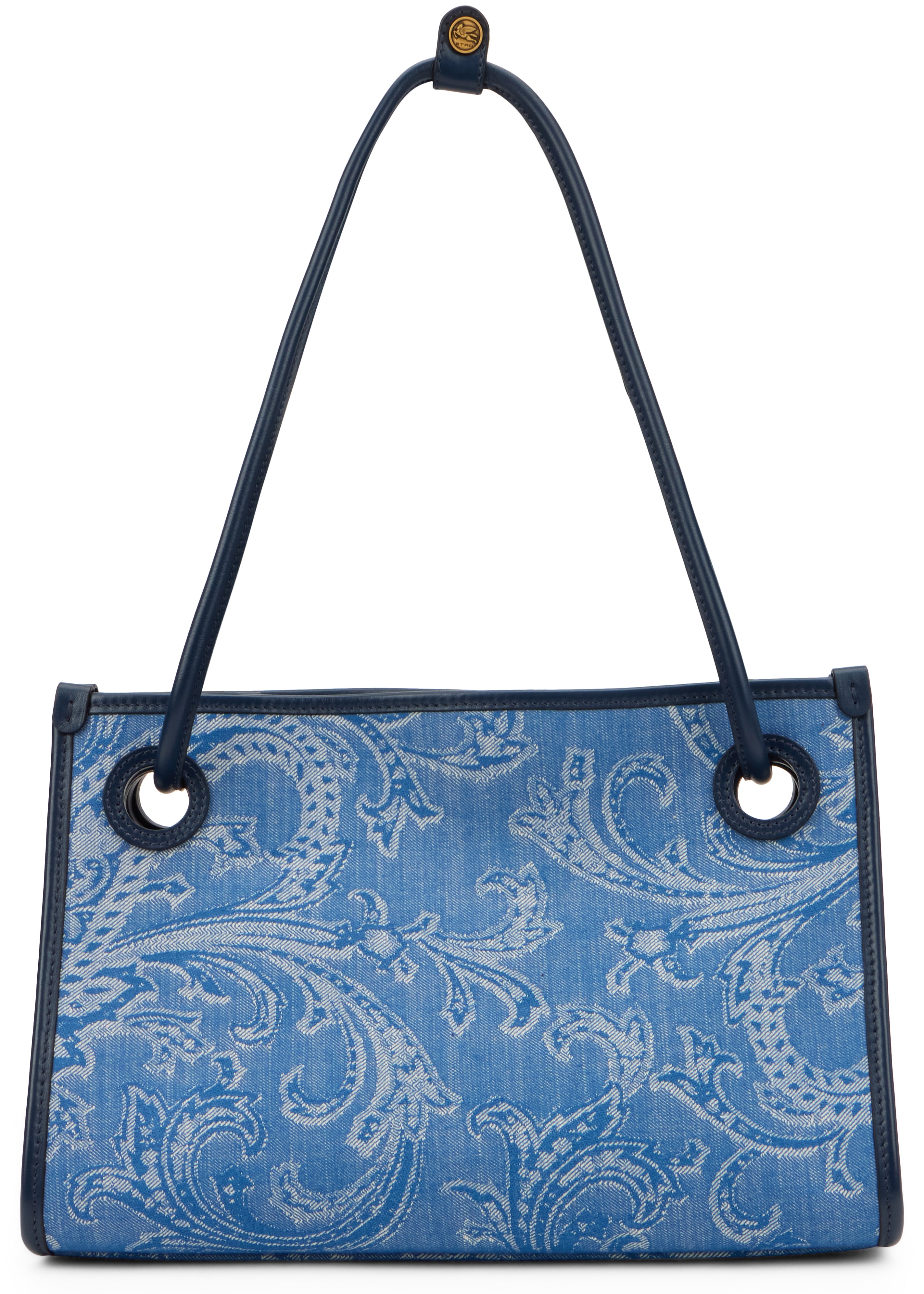 Small jacquard denim shopper bag