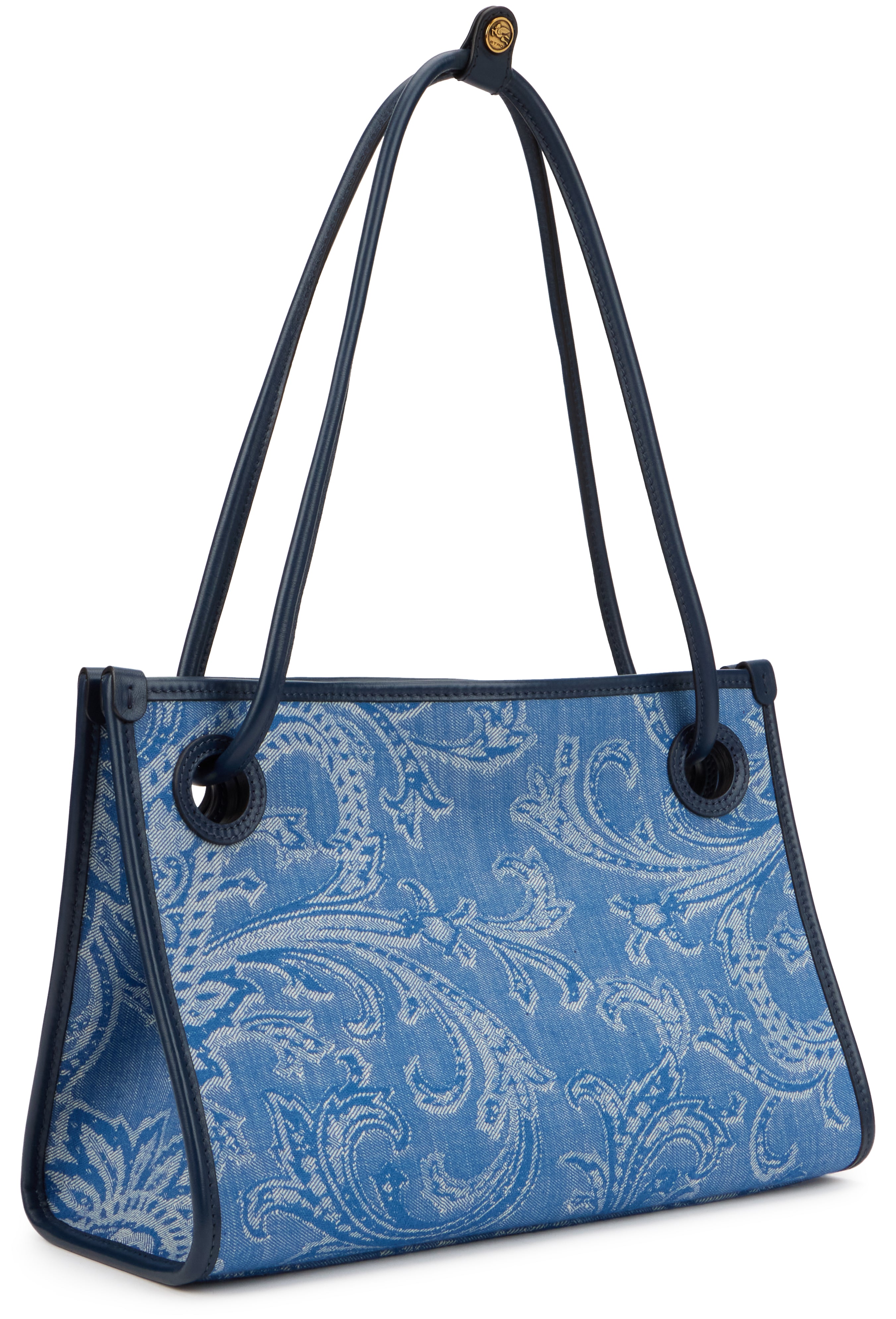 Small jacquard denim shopper bag