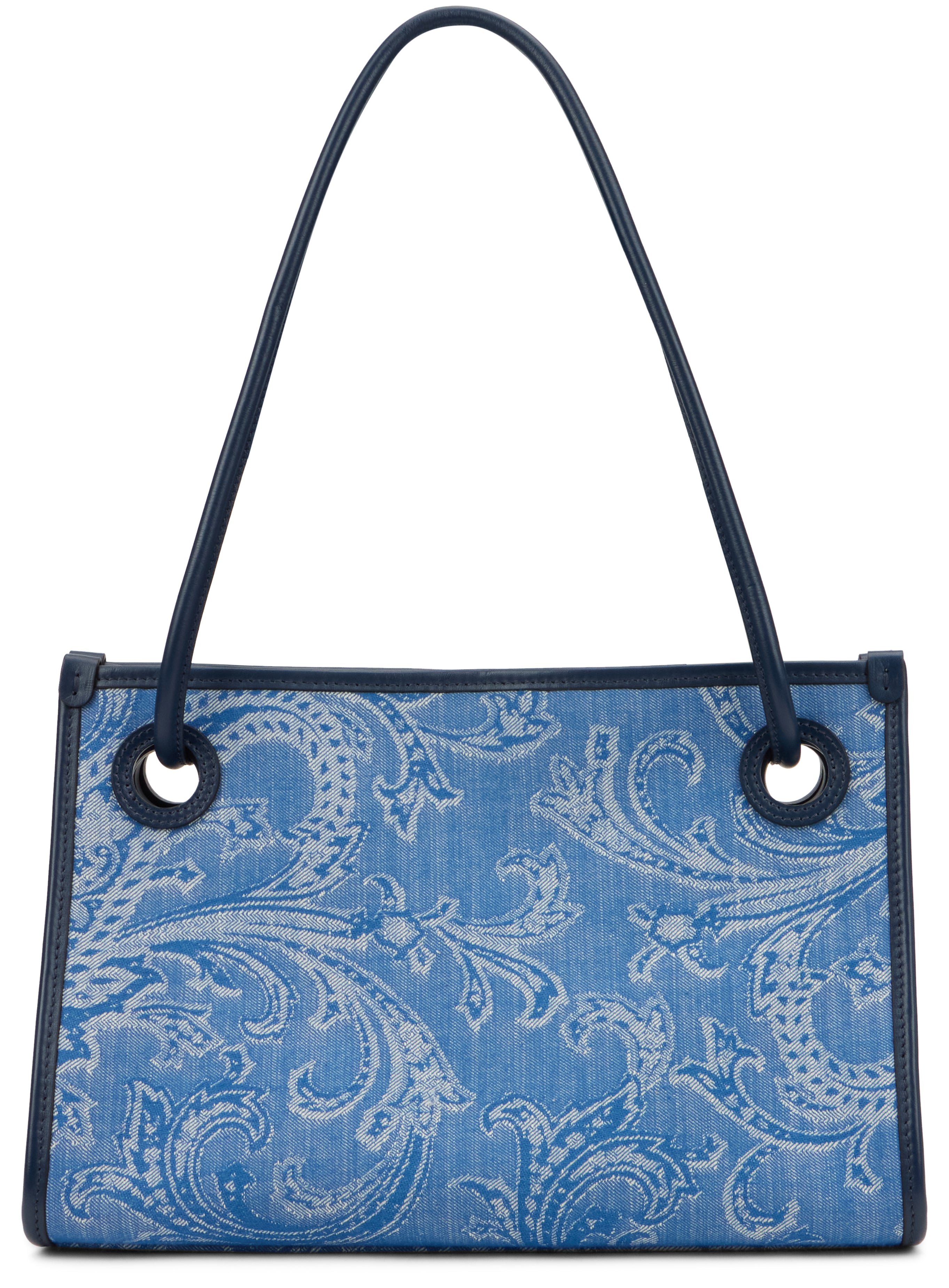 Small jacquard denim shopper bag