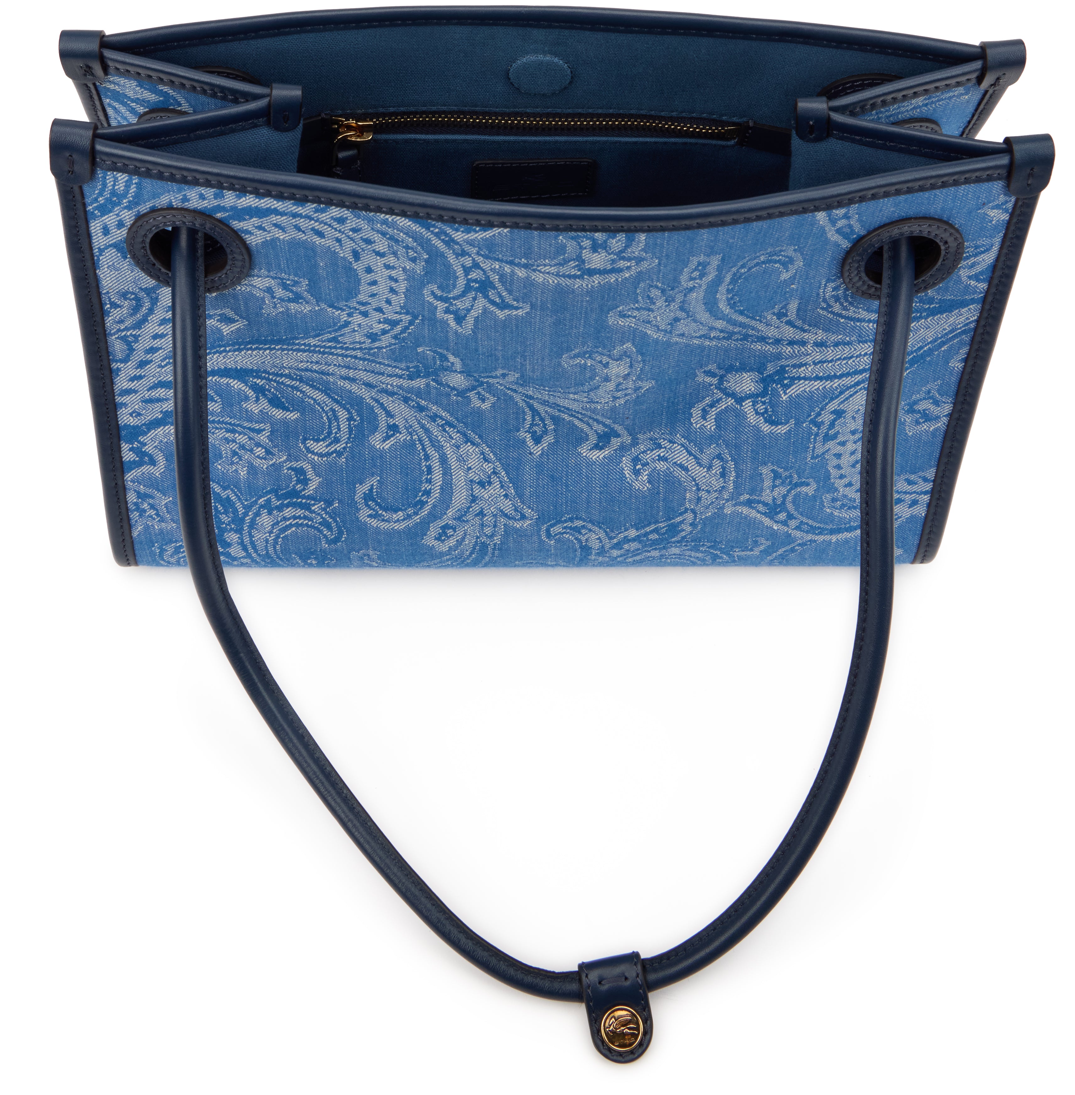 Small jacquard denim shopper bag