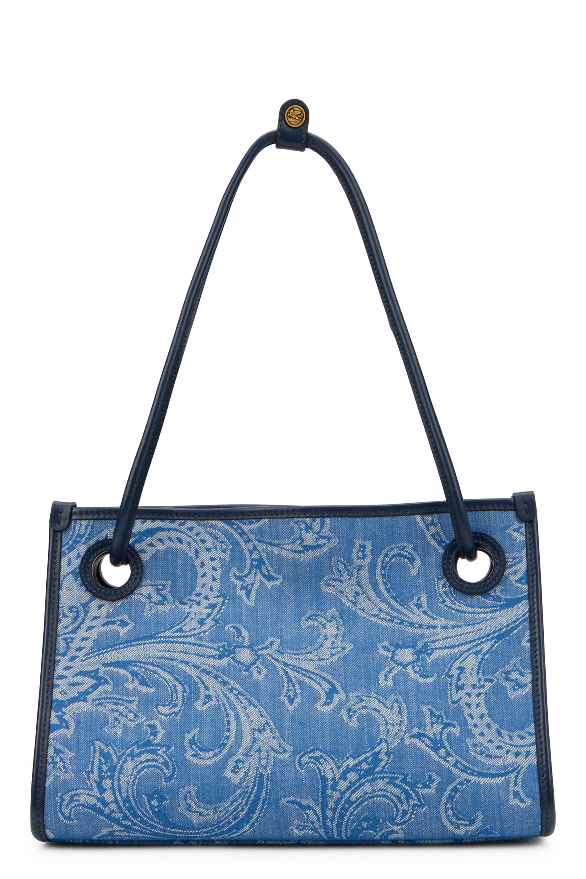 Medium shopper bag Eyes in denim jacquard
