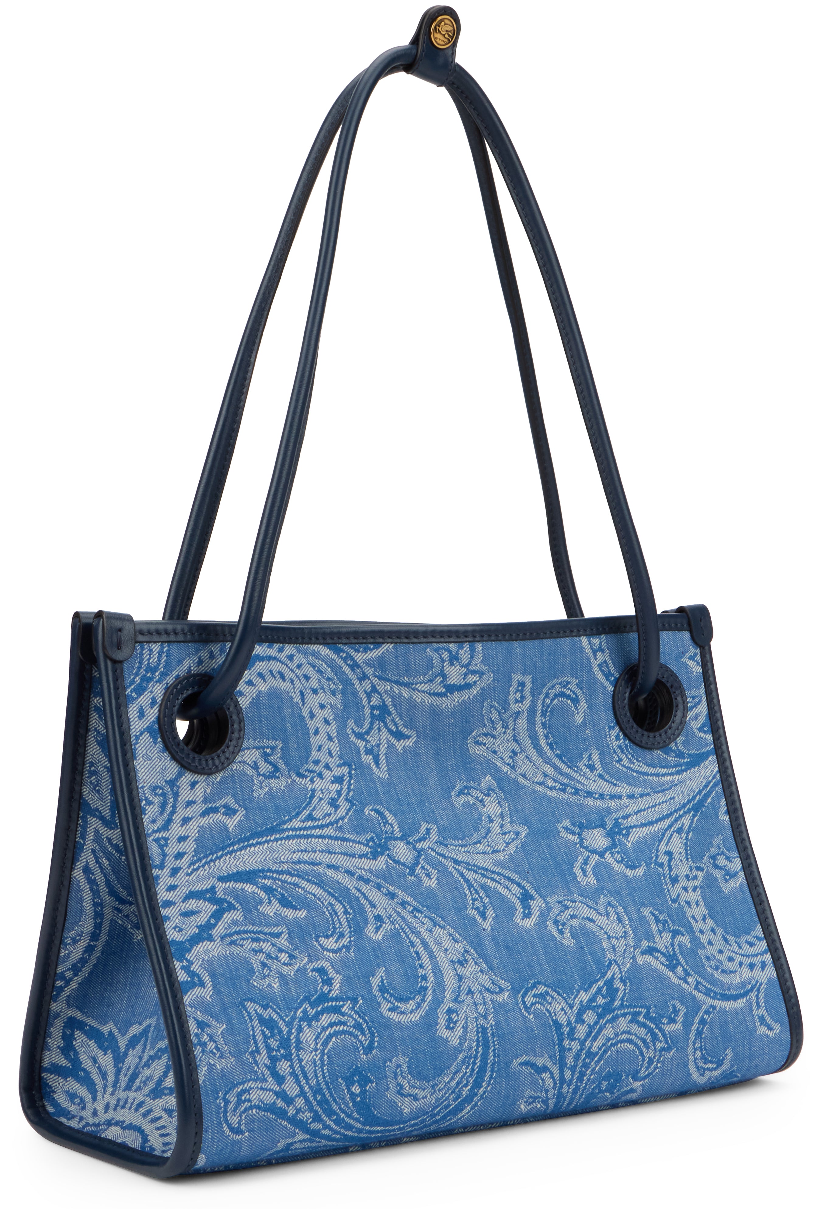 Medium shopper bag Eyes in denim jacquard