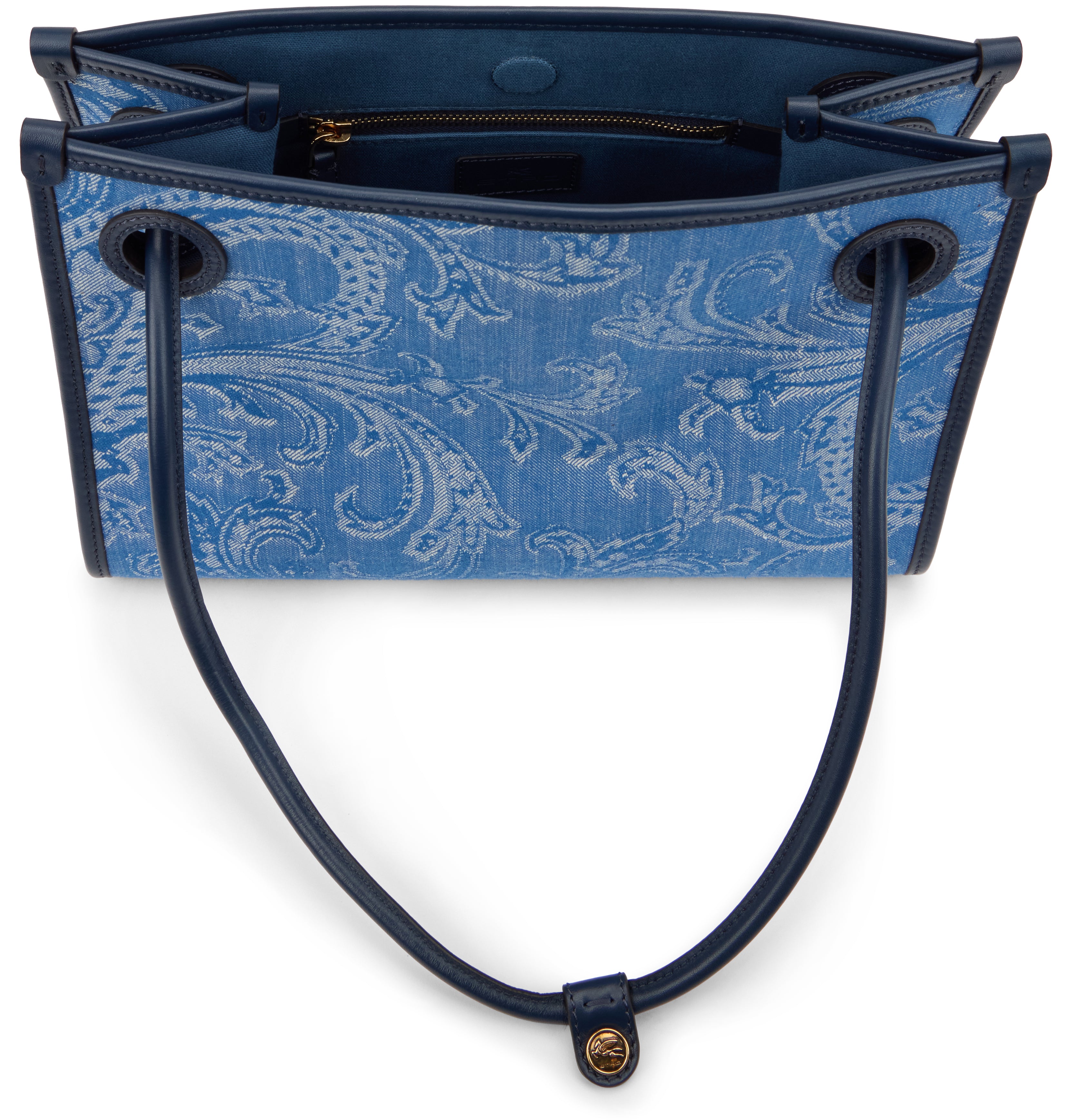 Medium shopper bag Eyes in denim jacquard