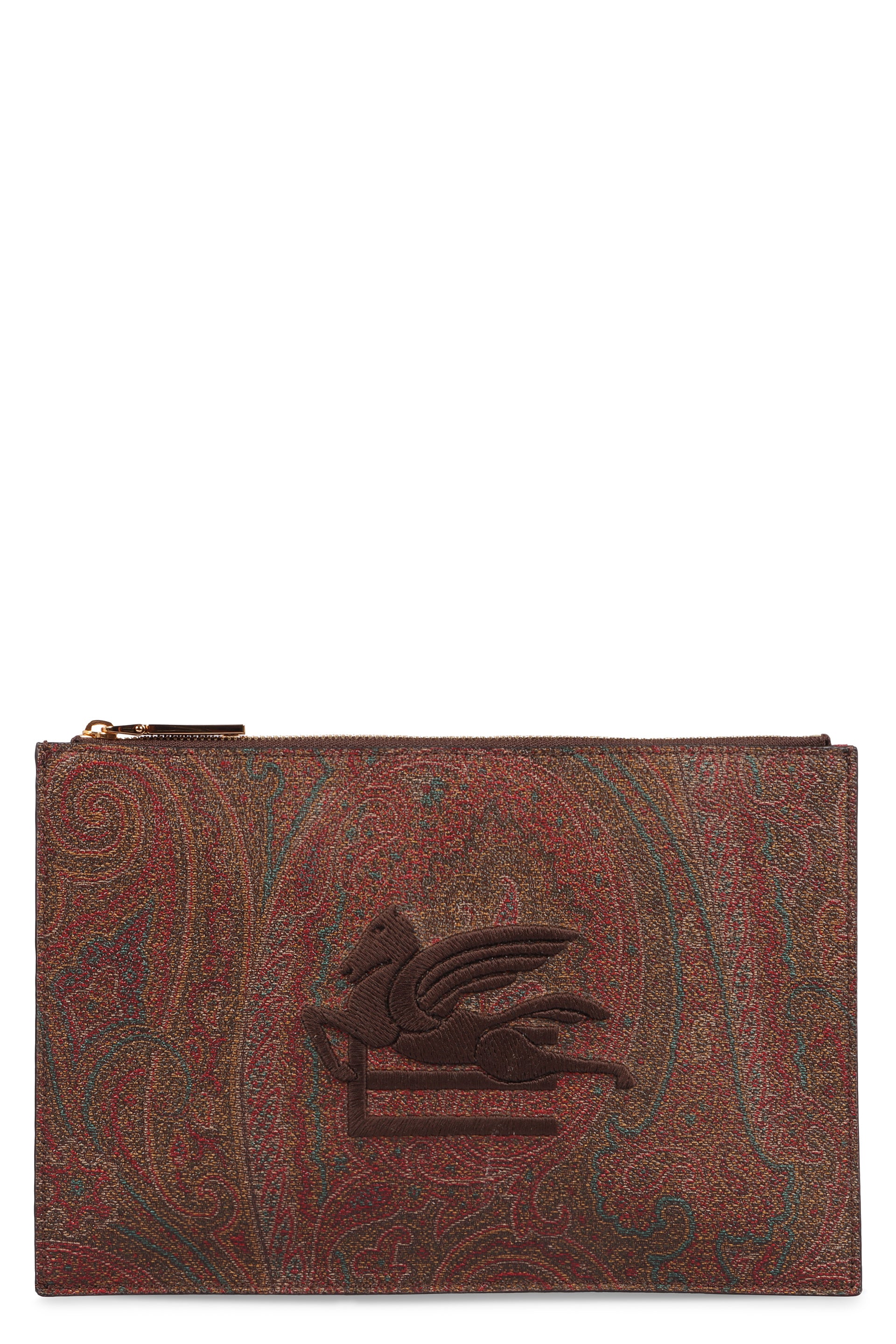 Logo print flat pouch