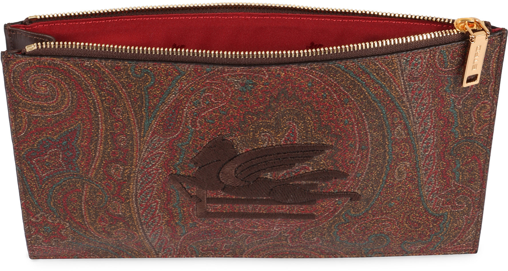 Logo print flat pouch