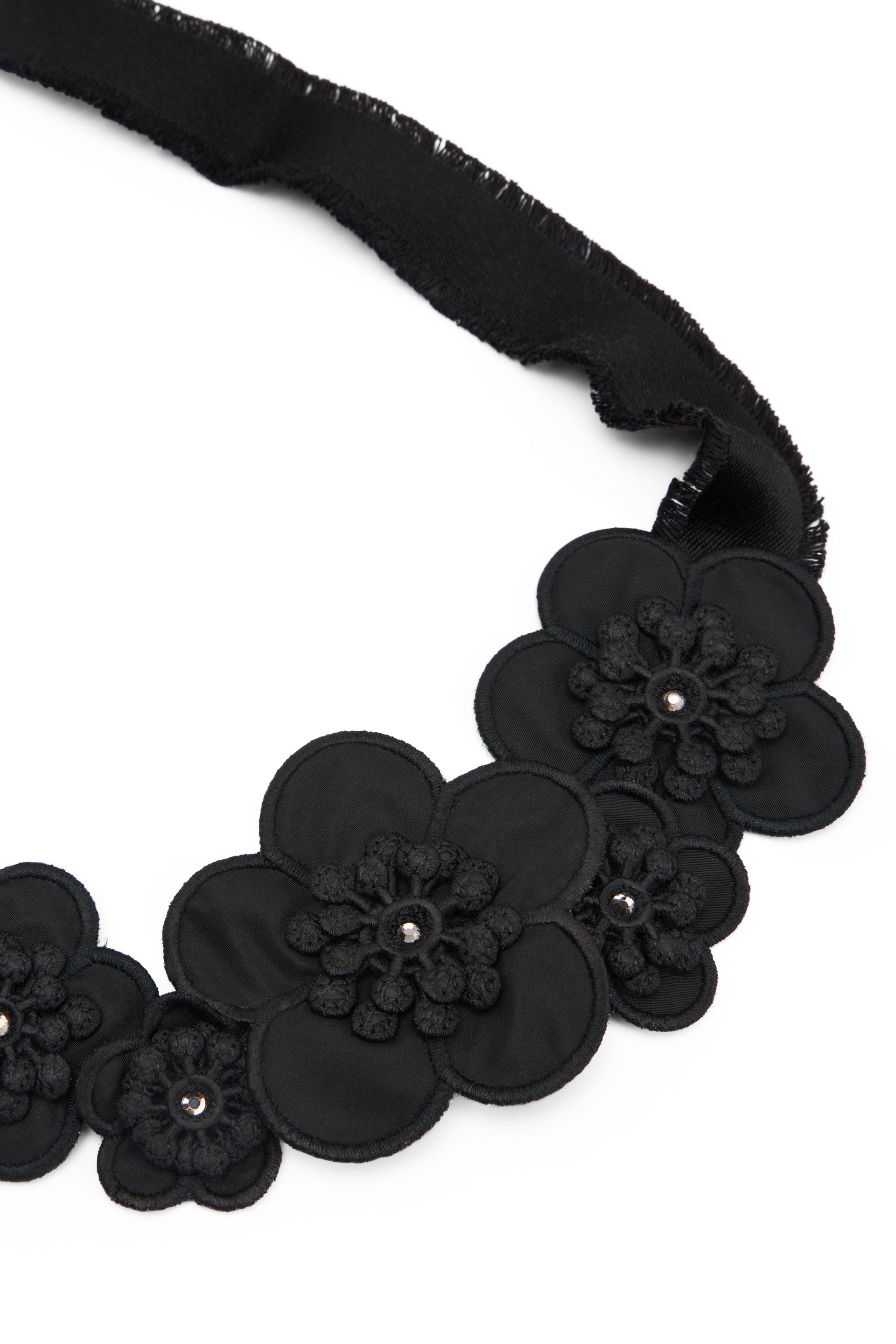 Elegant Collar in Black Floral Fabric