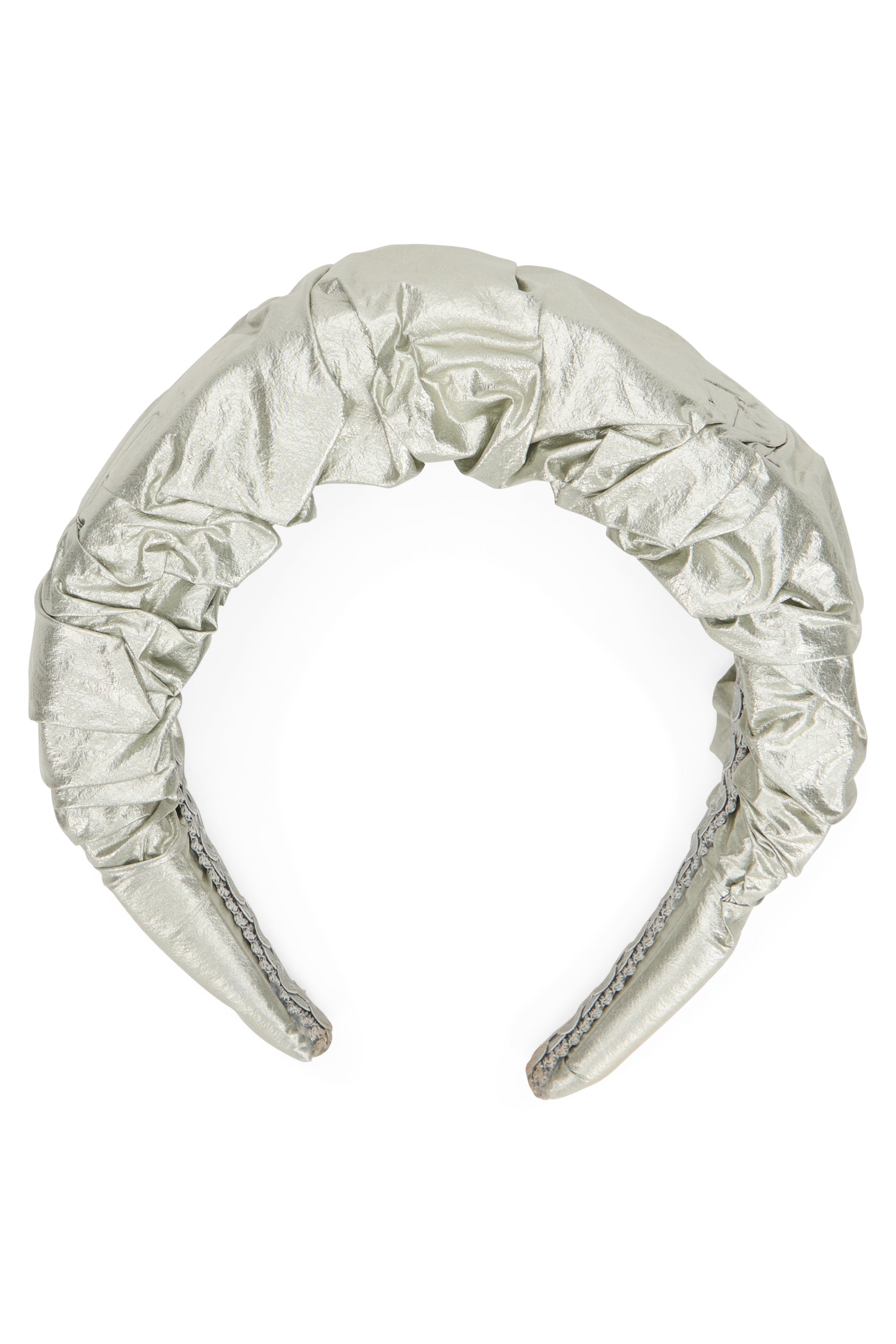 Headband in silver color, elegant and versatile.
