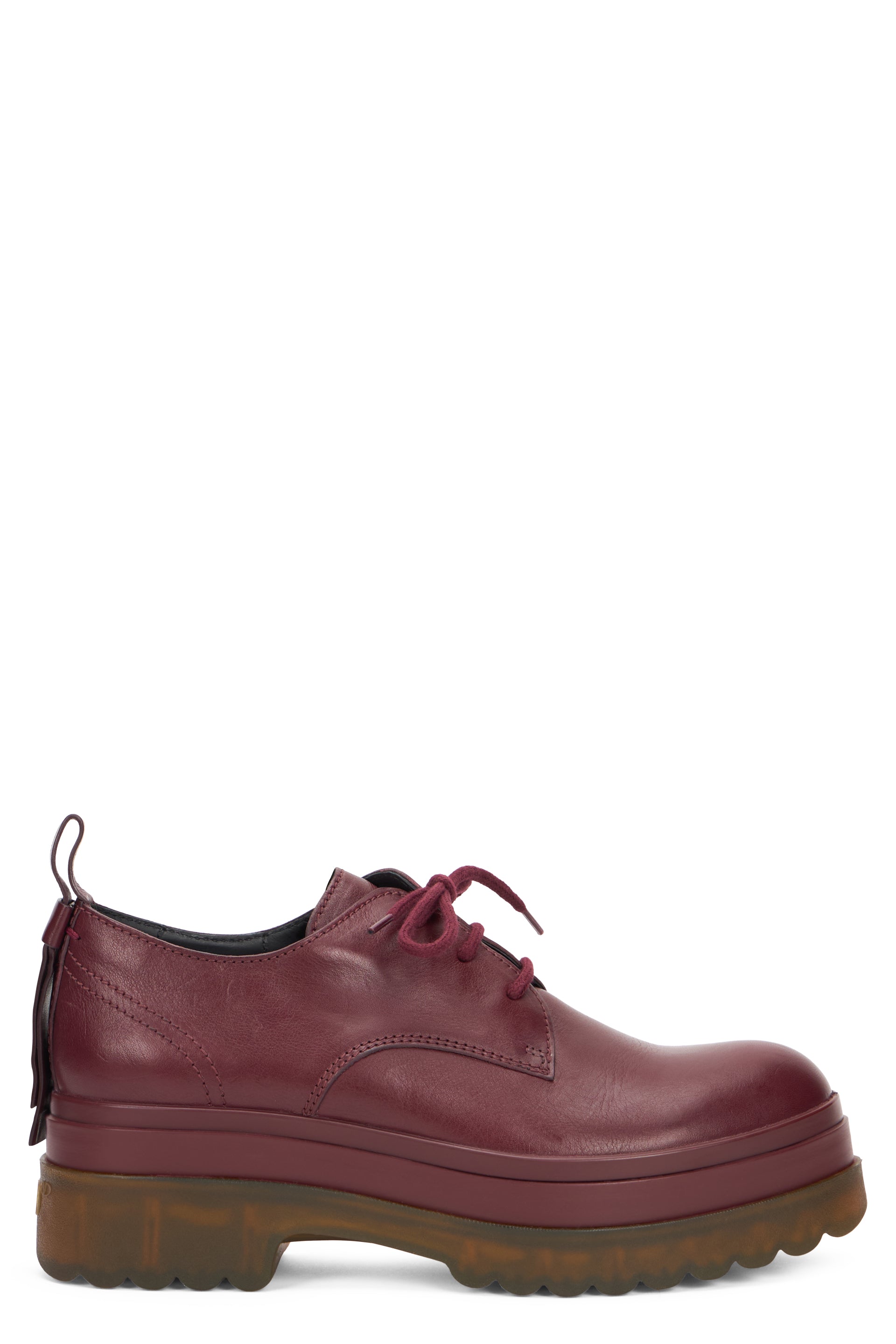 Bordeaux platform shoes with contrasting sole.