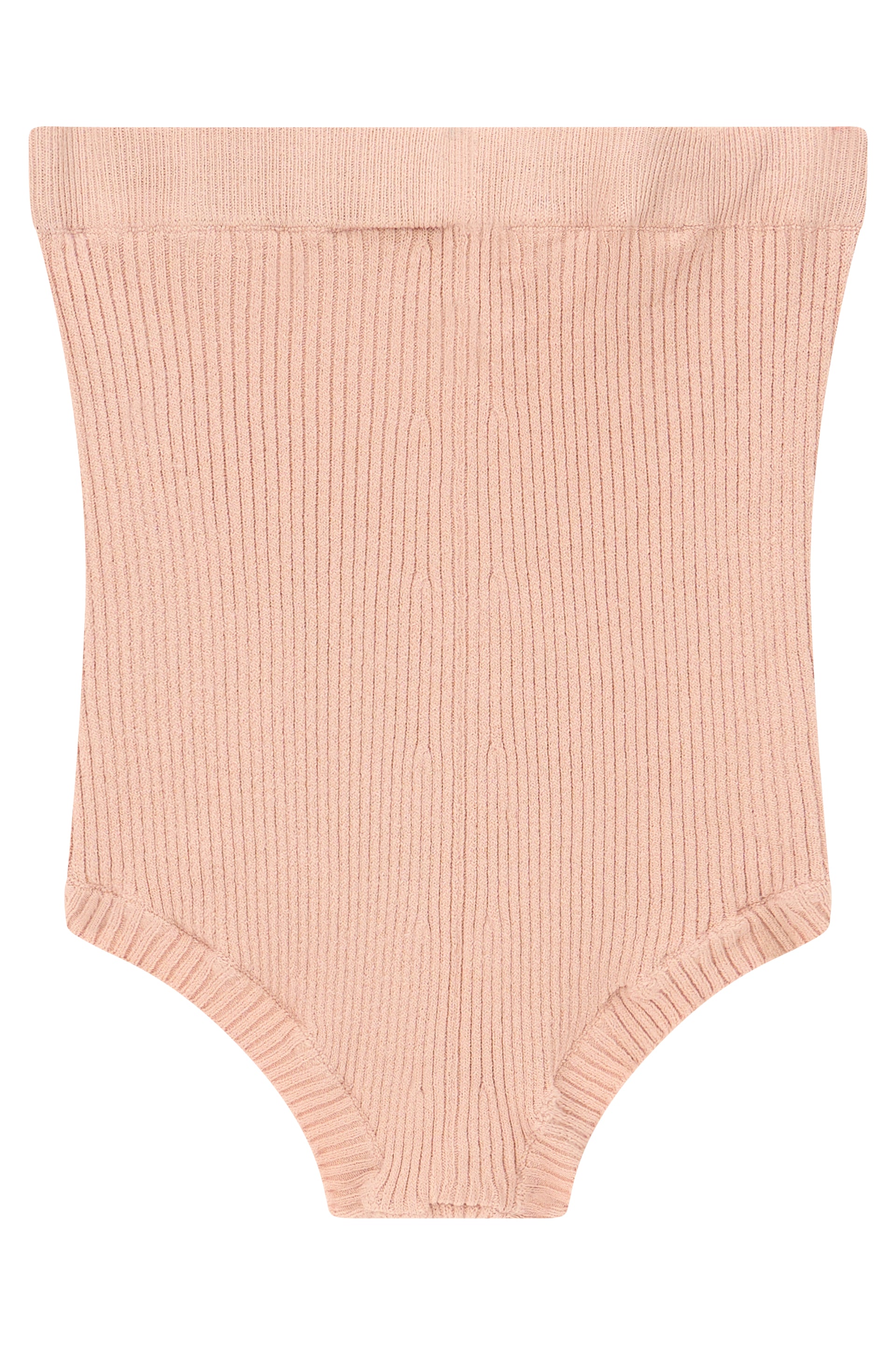 Set consisting of a top and high-waisted briefs in shades of pale pink.