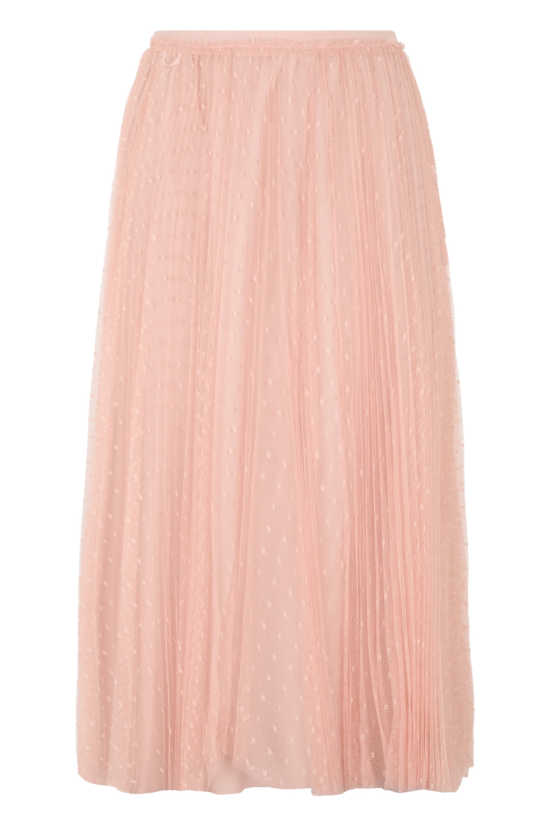 Flowy pink midi skirt for any occasion.