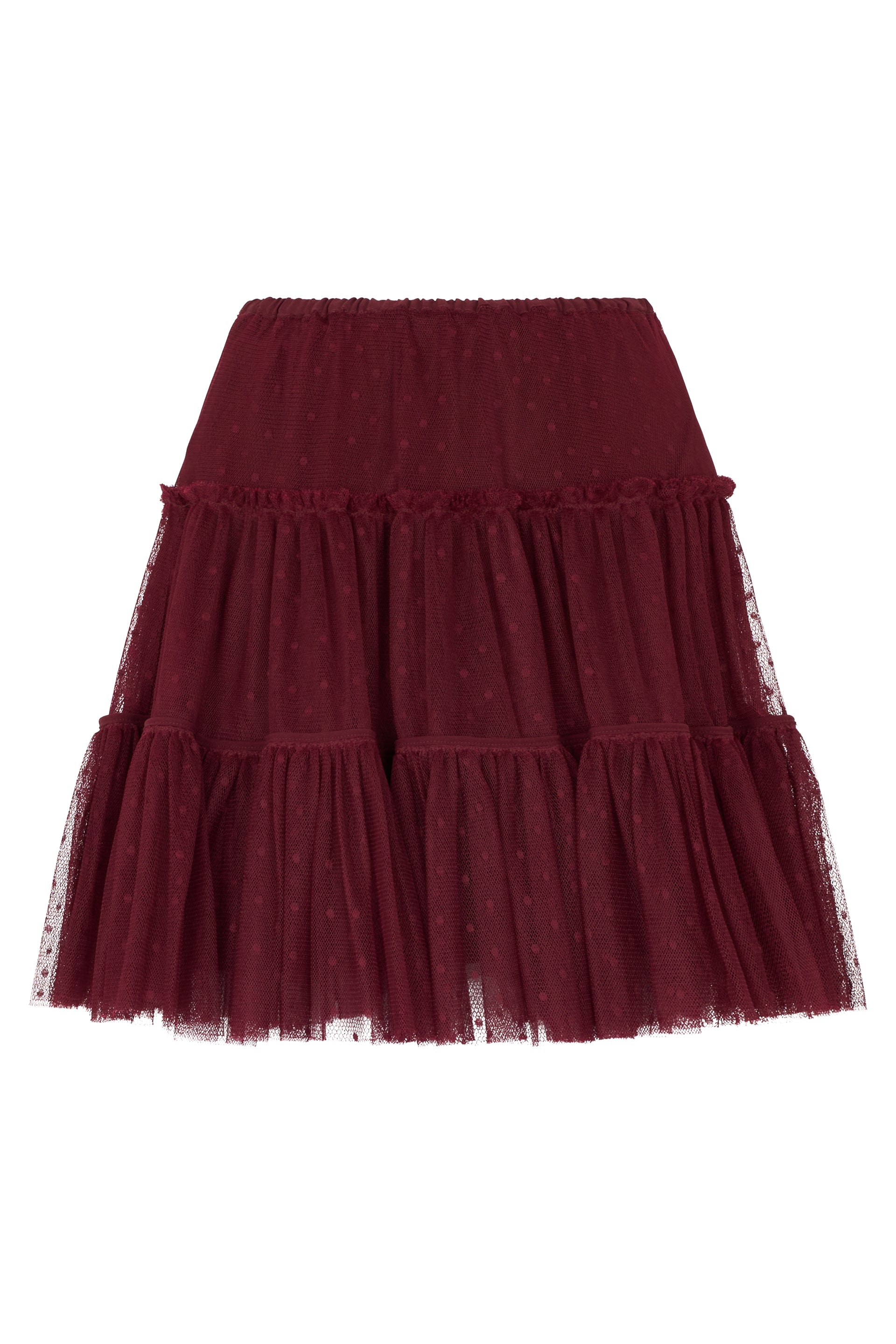 Bordeaux pleated skirt soft and versatile.