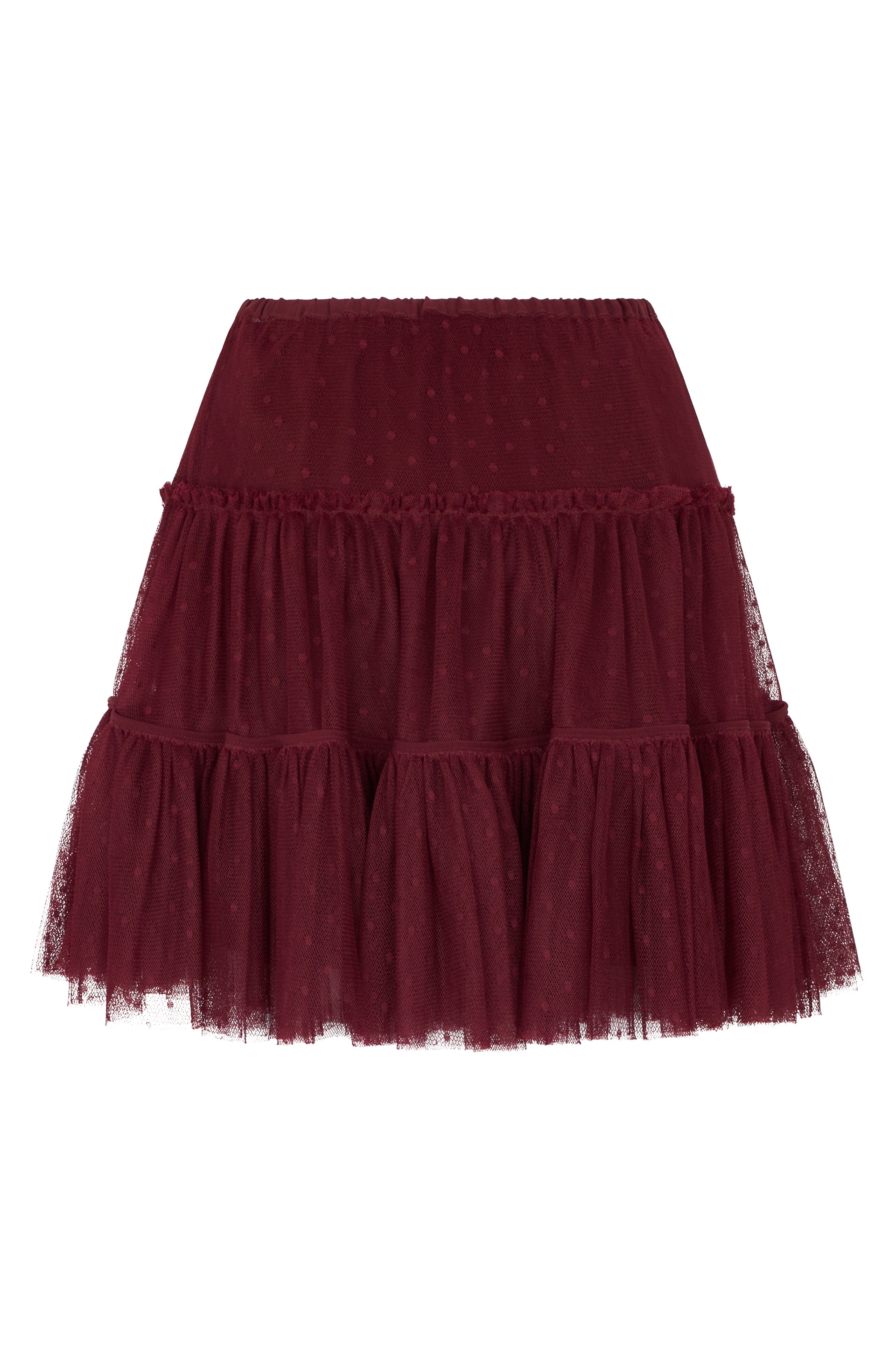 Bordeaux pleated skirt soft and versatile.