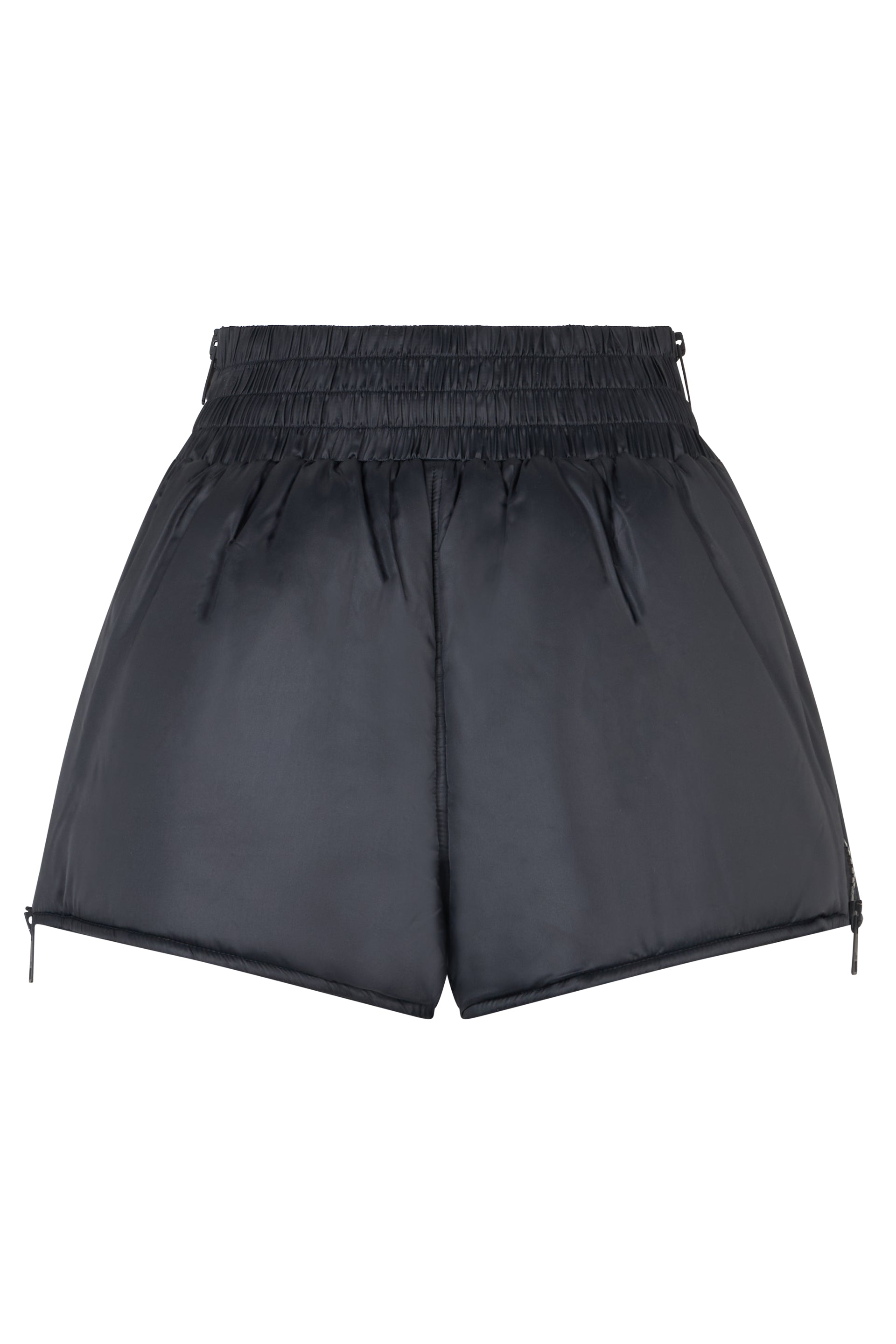 Black shorts with elastic waistband, versatile and modern.