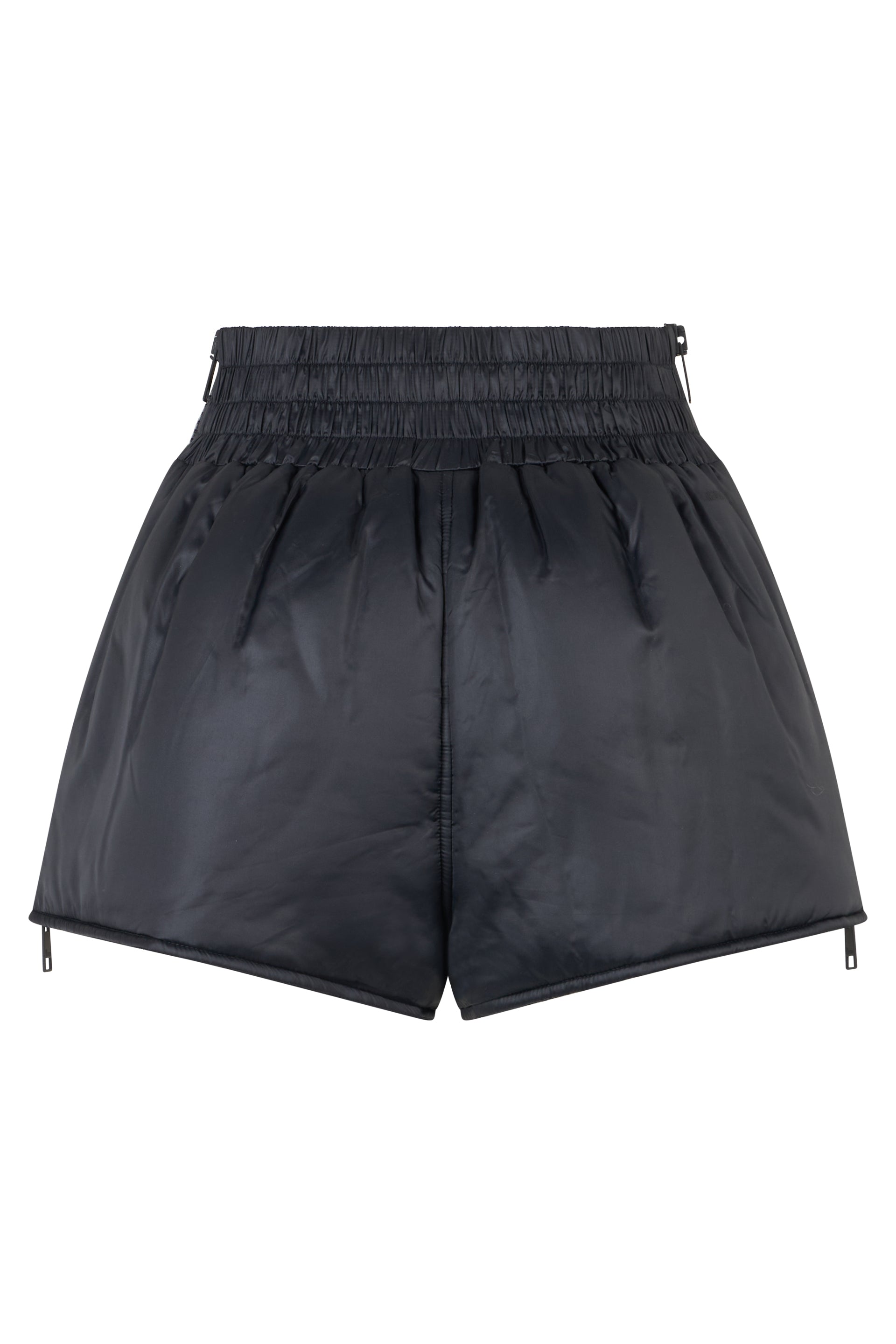 Black shorts with elastic waistband, versatile and modern.