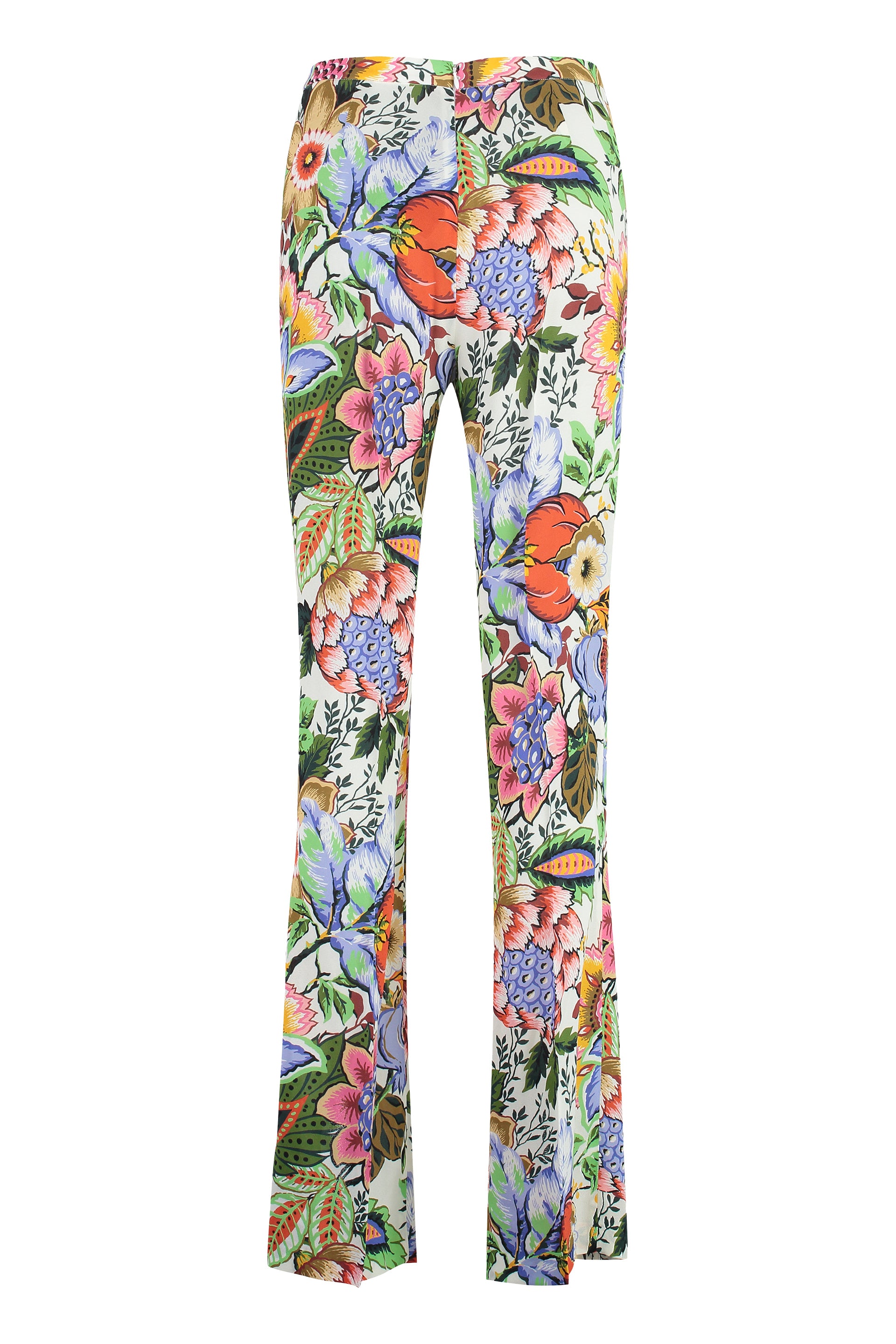 Printed wide-leg trousers