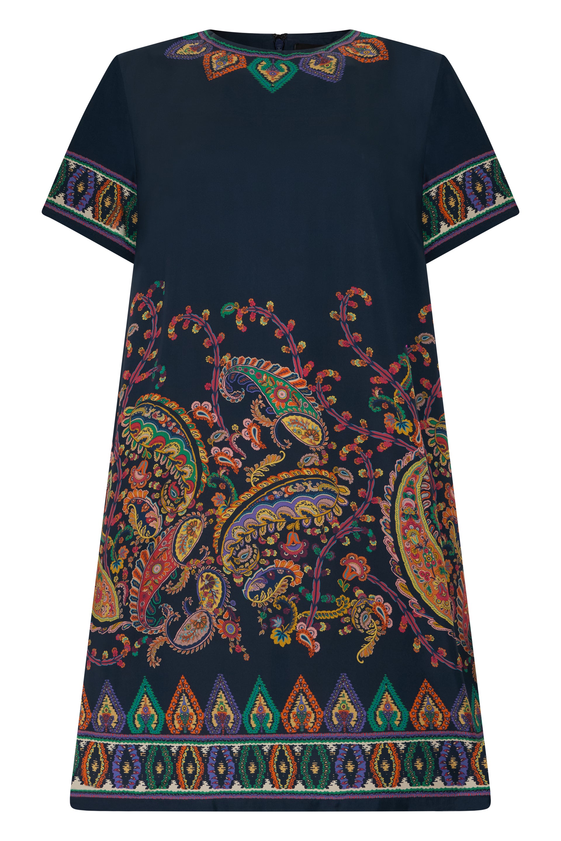 Short silk dress with print