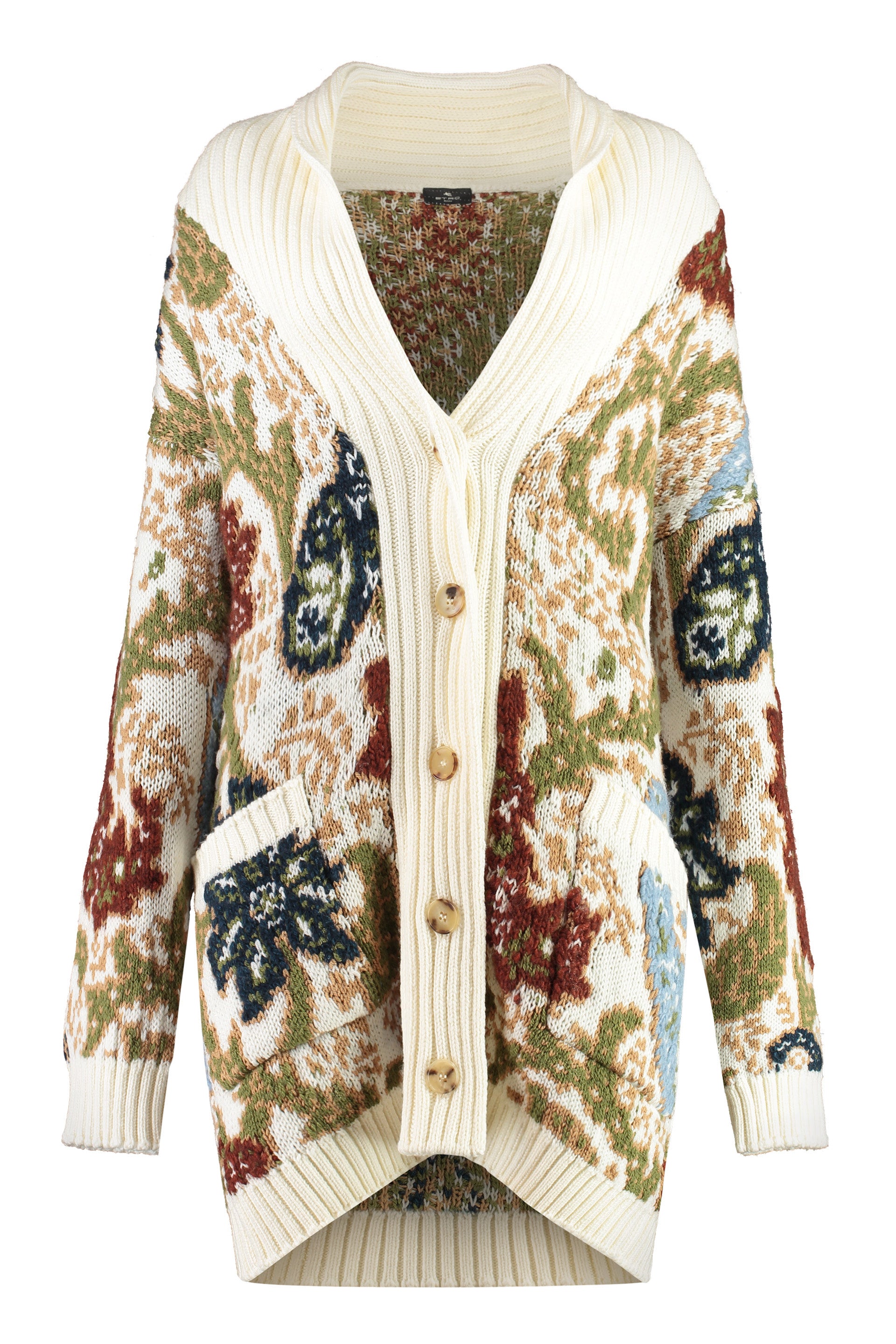 Jacquard knit cardigan