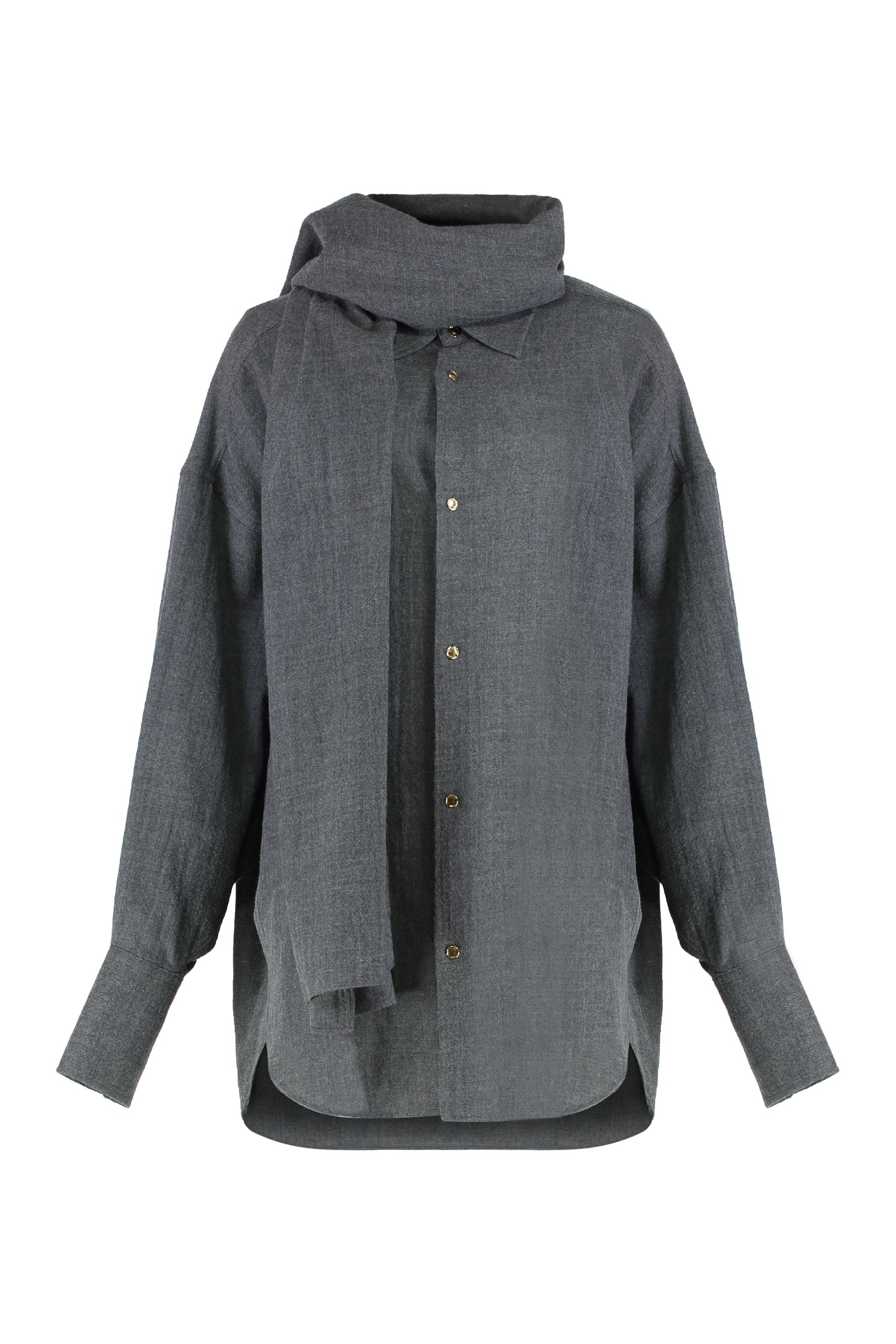 Georgia shirt with removable wool scarf