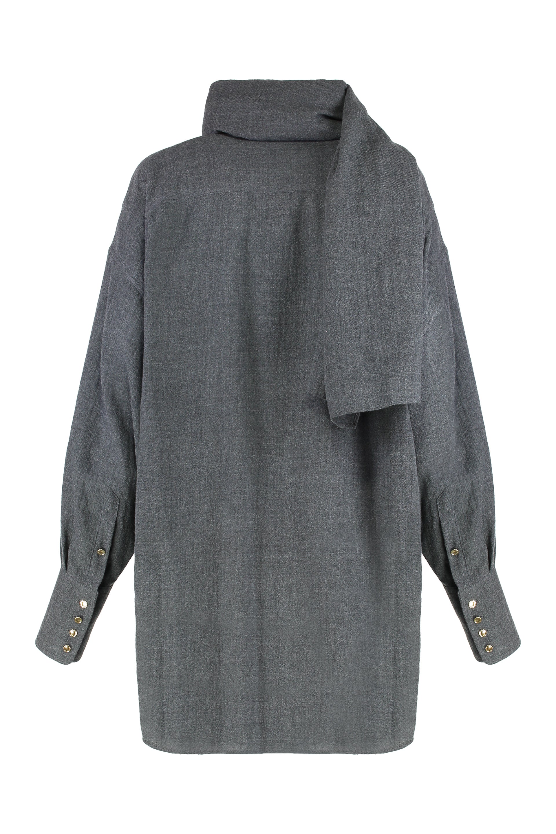 Georgia shirt with removable wool scarf