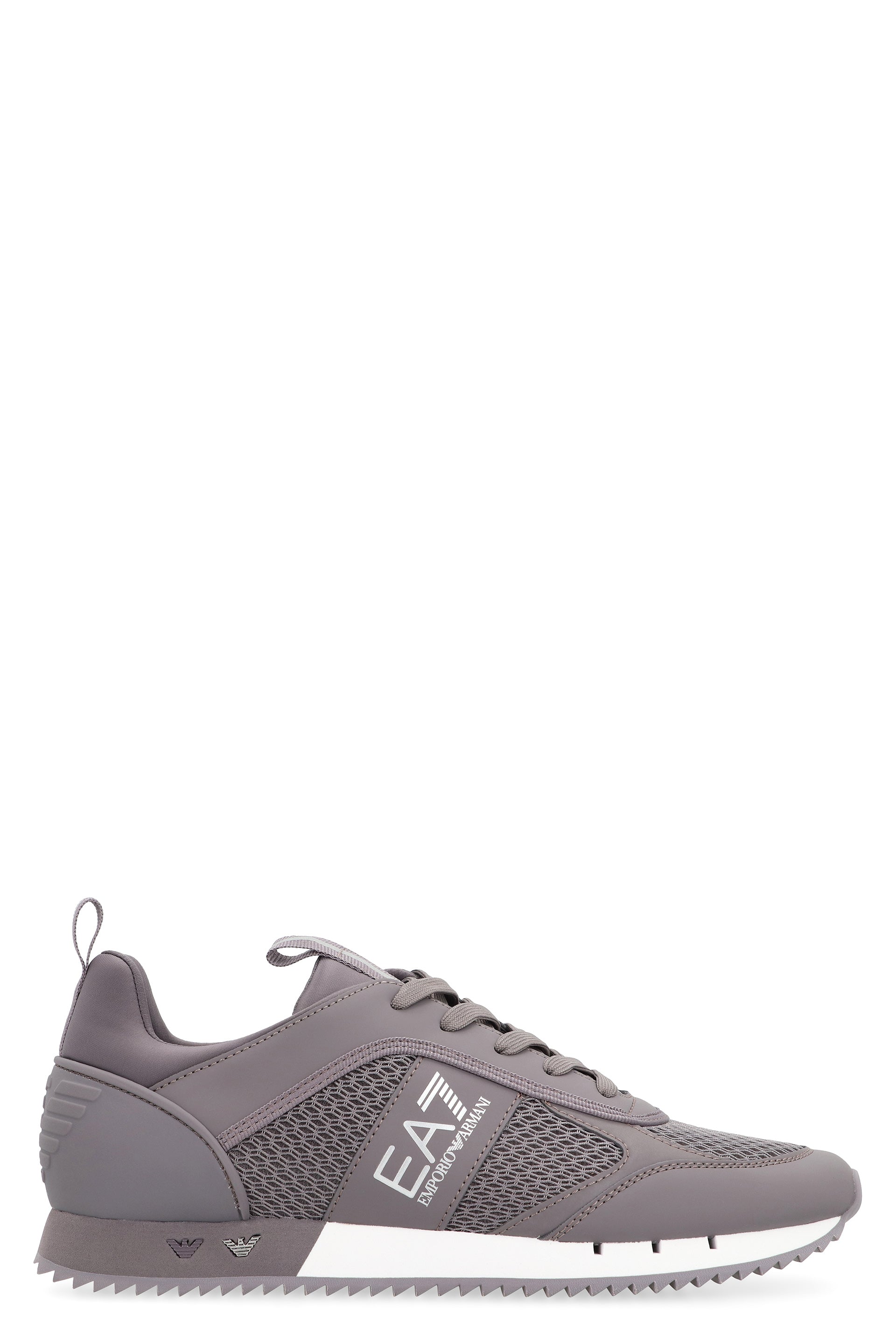 Mesh and vegan leather low-top sneakers