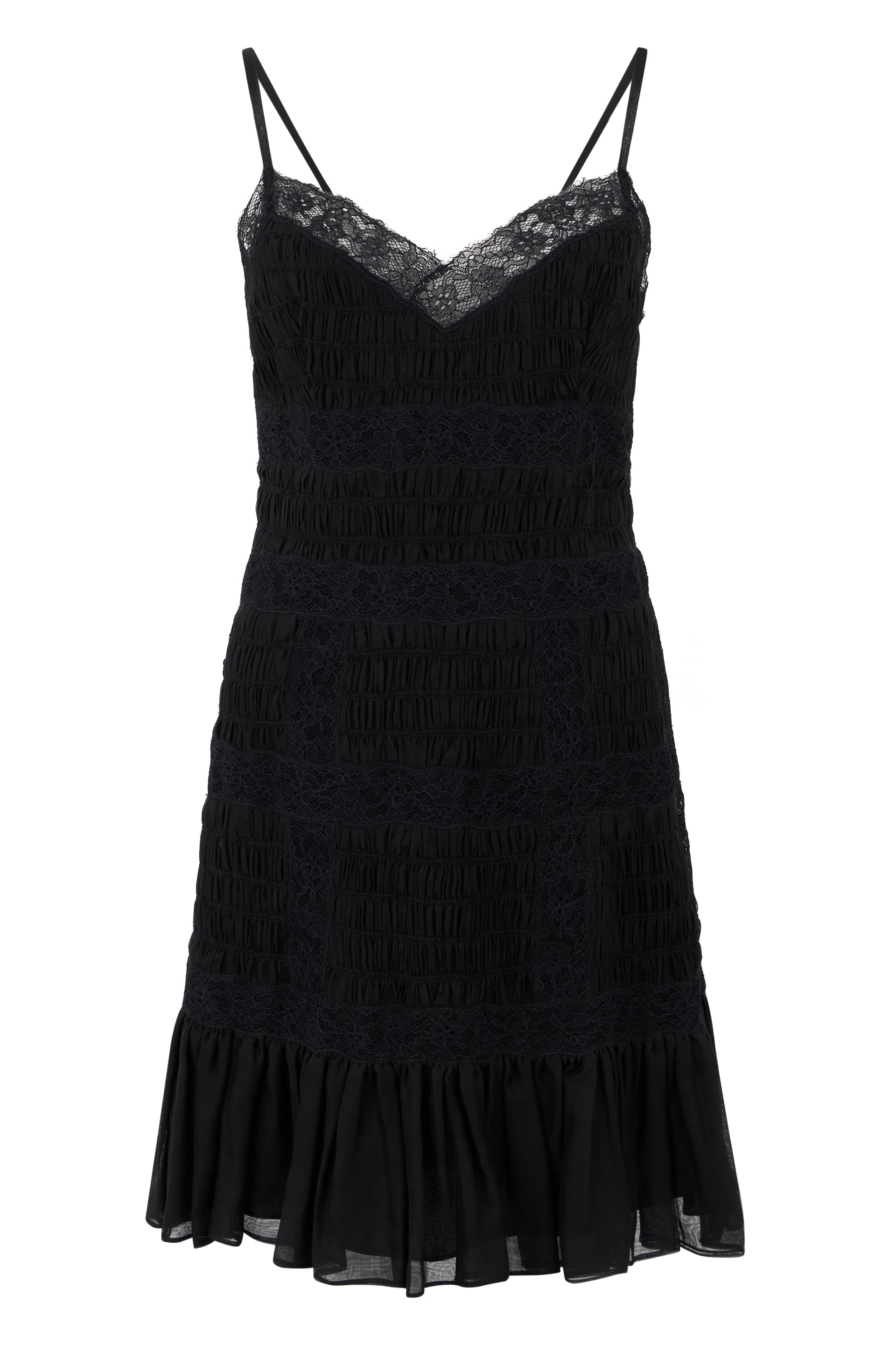 Dress short black with lace