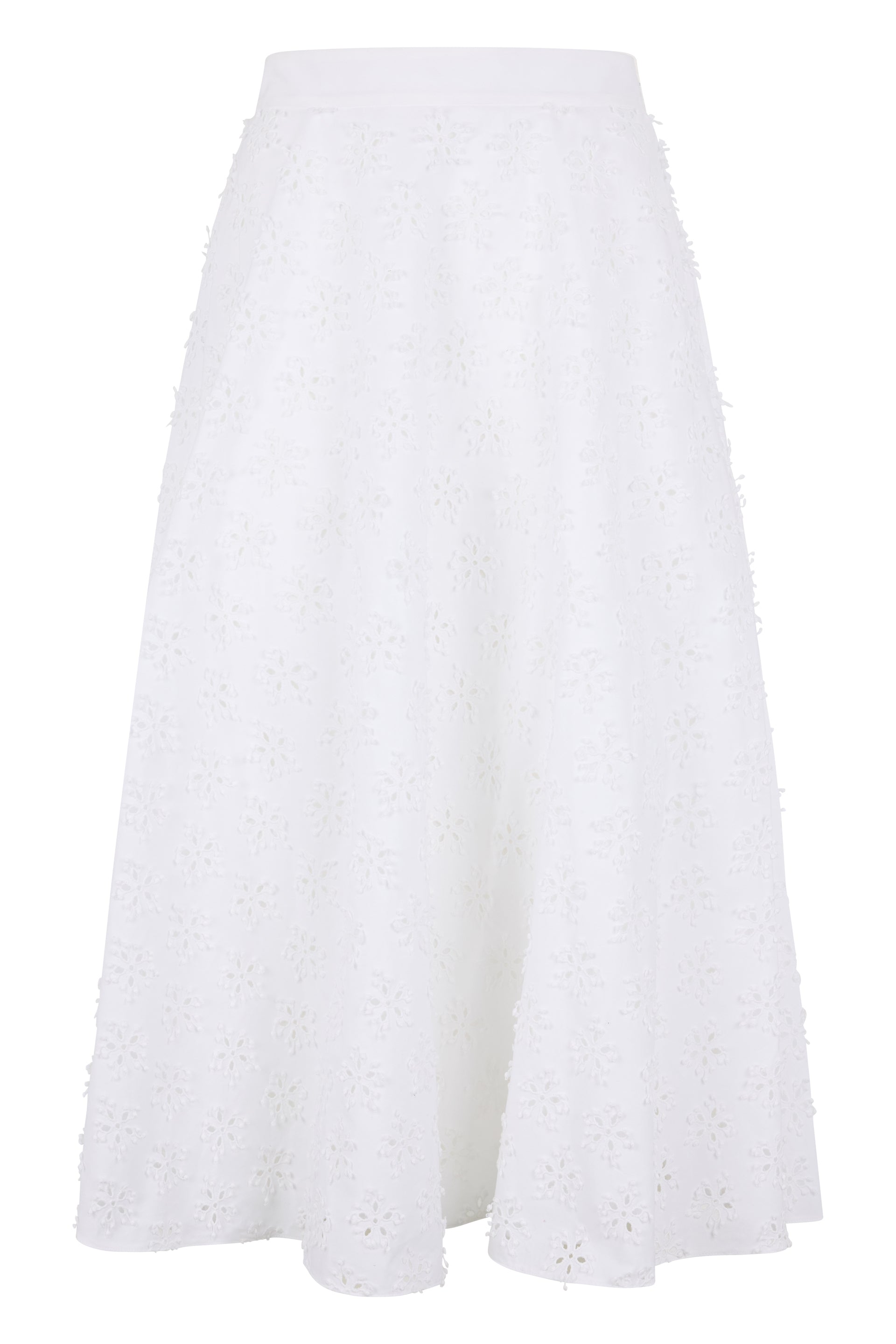 Long white elegant skirt, light and versatile