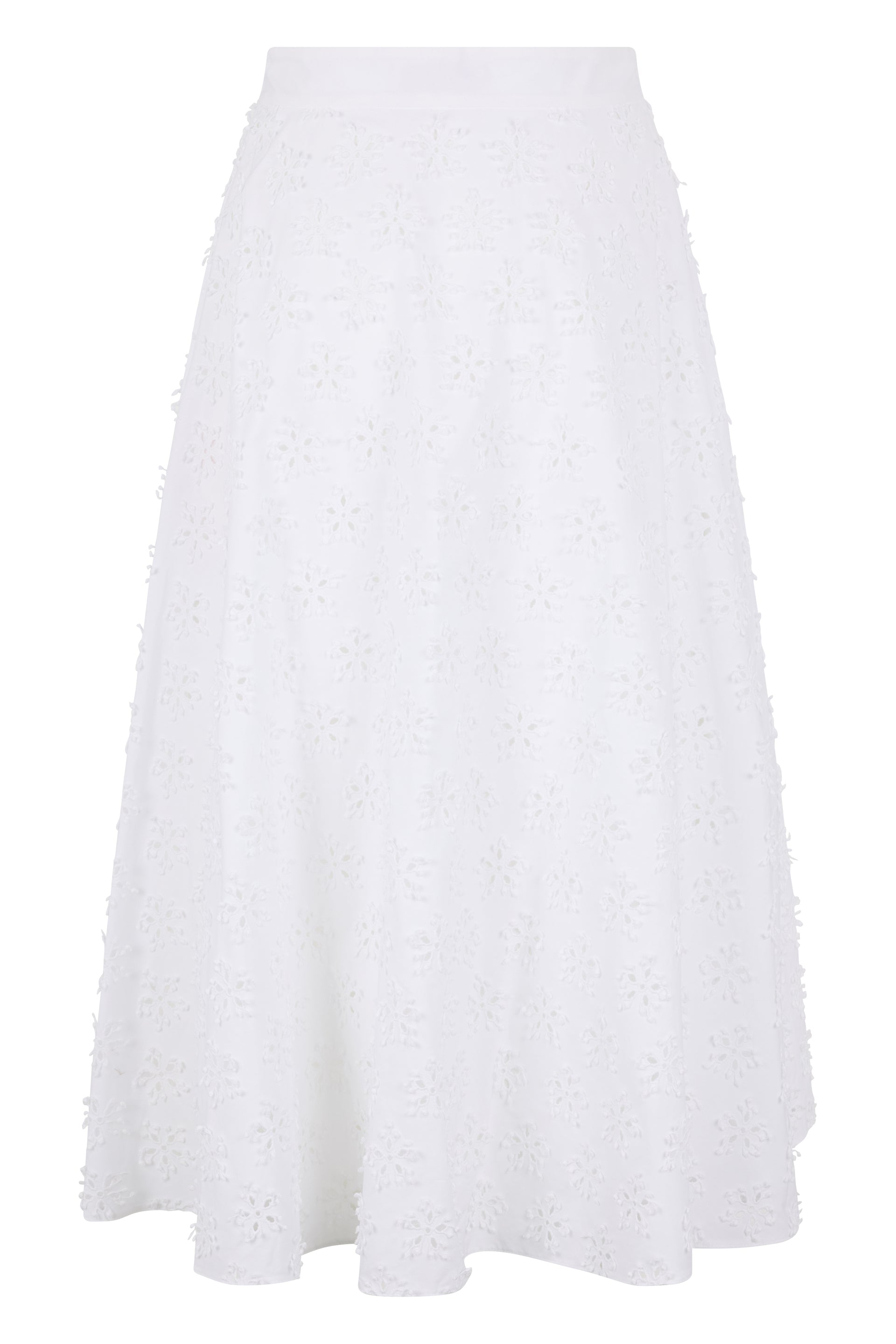 Long white elegant skirt, light and versatile