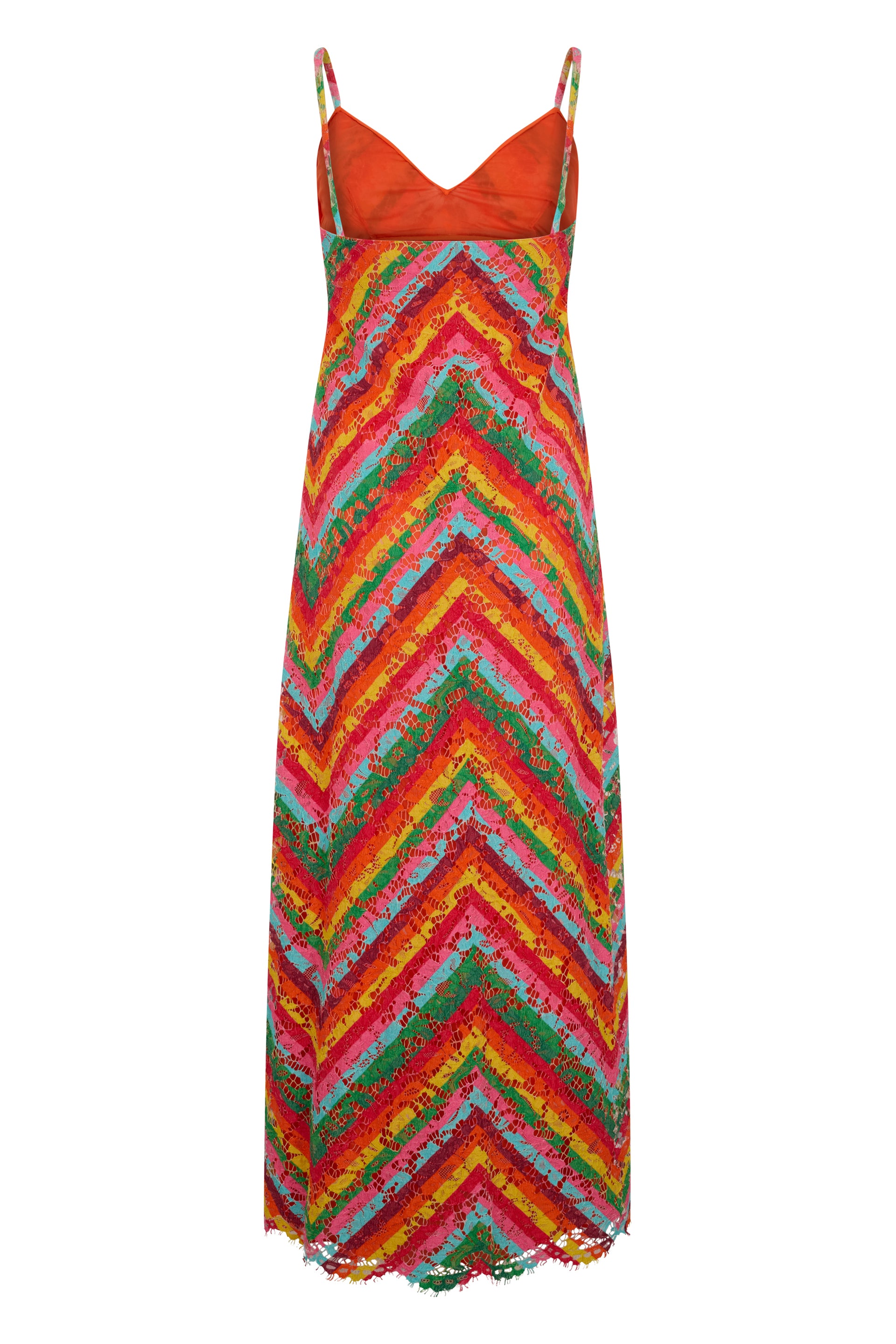 Long summer dress with elegant and fresh zigzag
