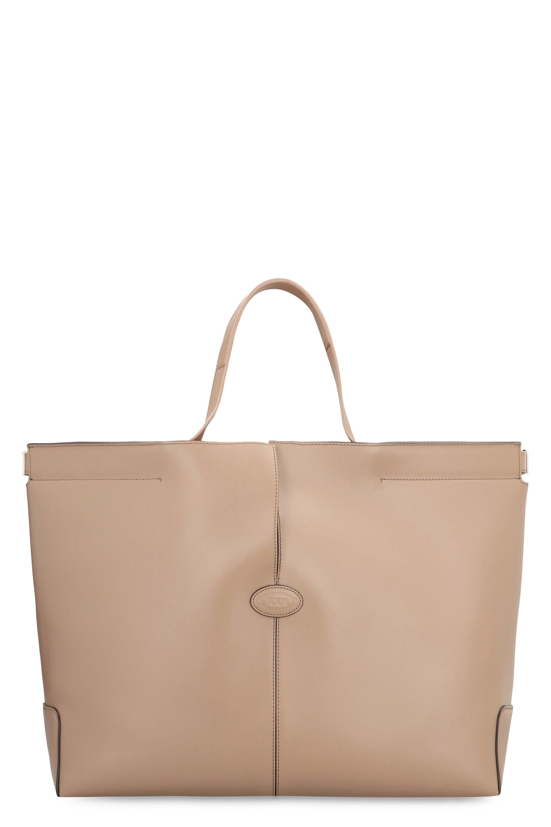 Folio leather tote