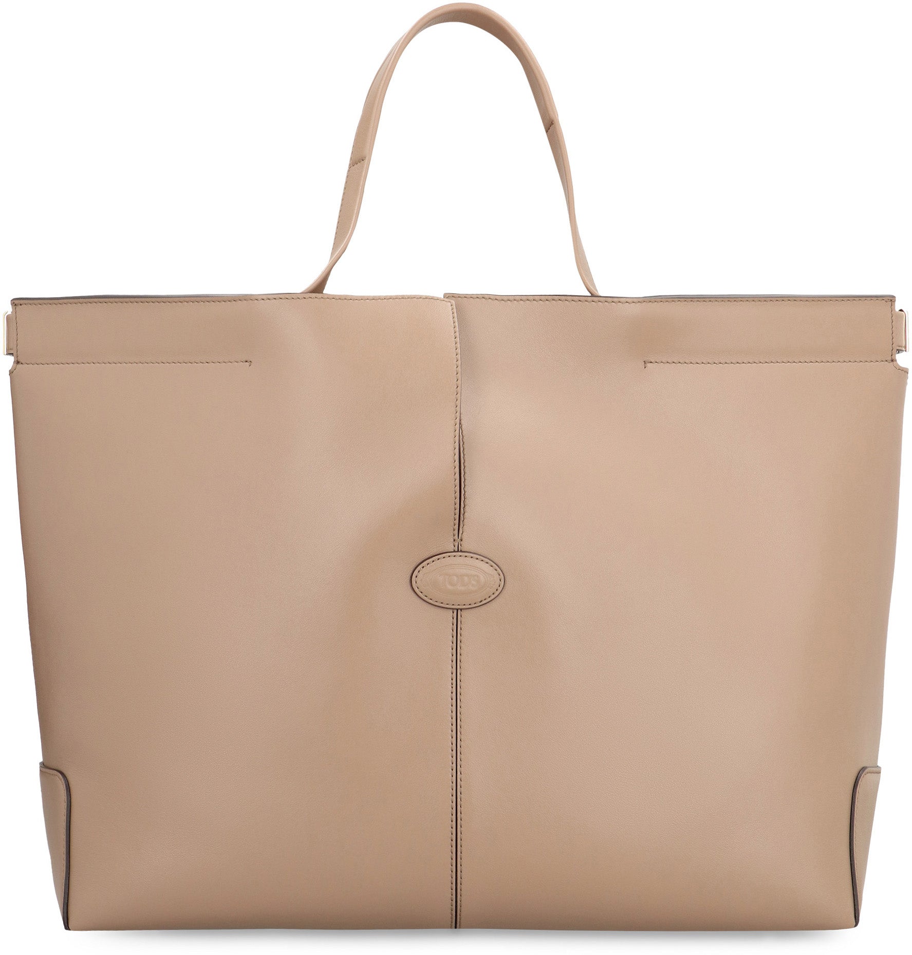 Folio leather tote