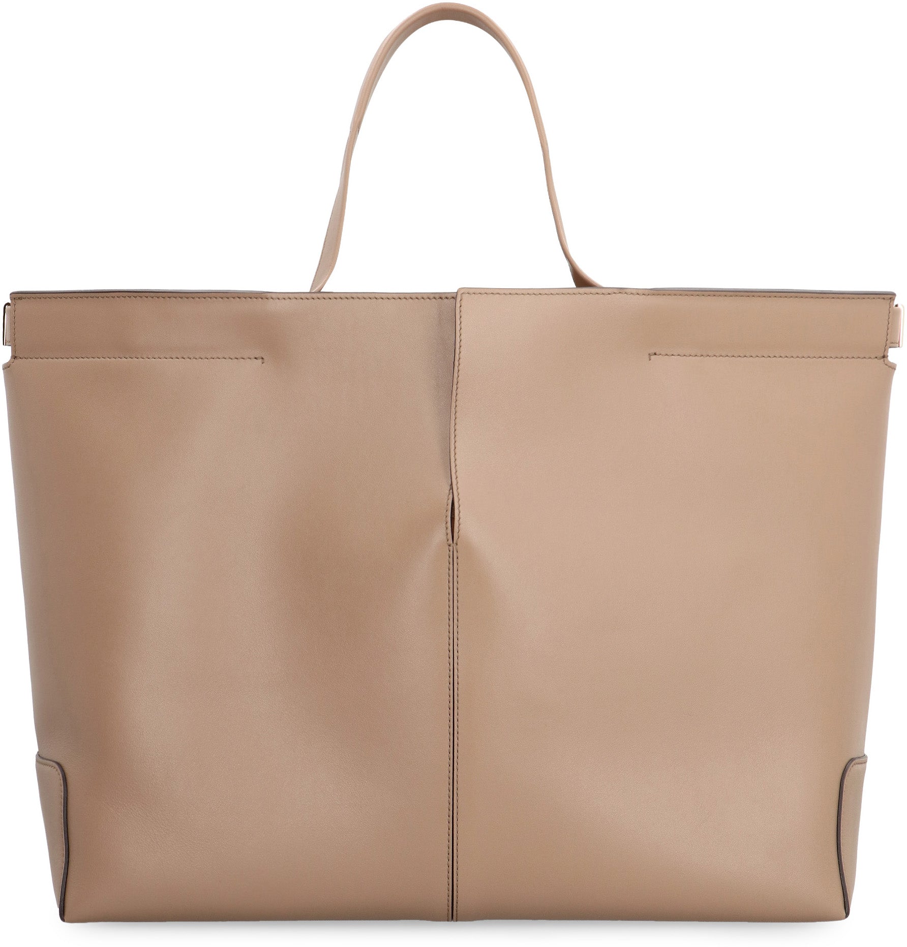 Folio leather tote