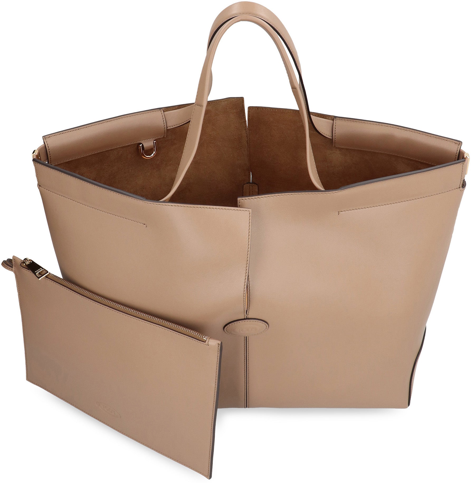 Folio leather tote