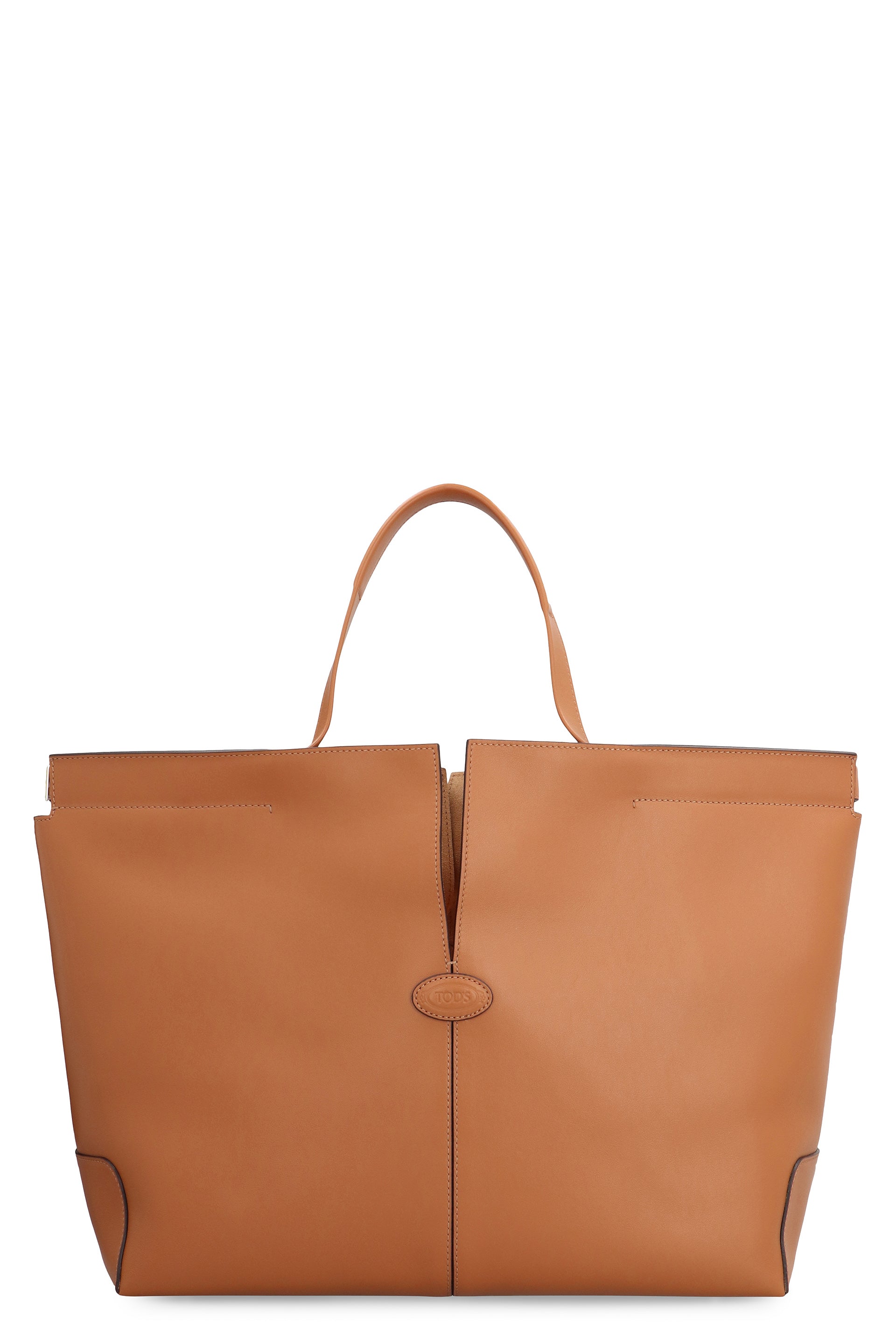 Folio leather tote