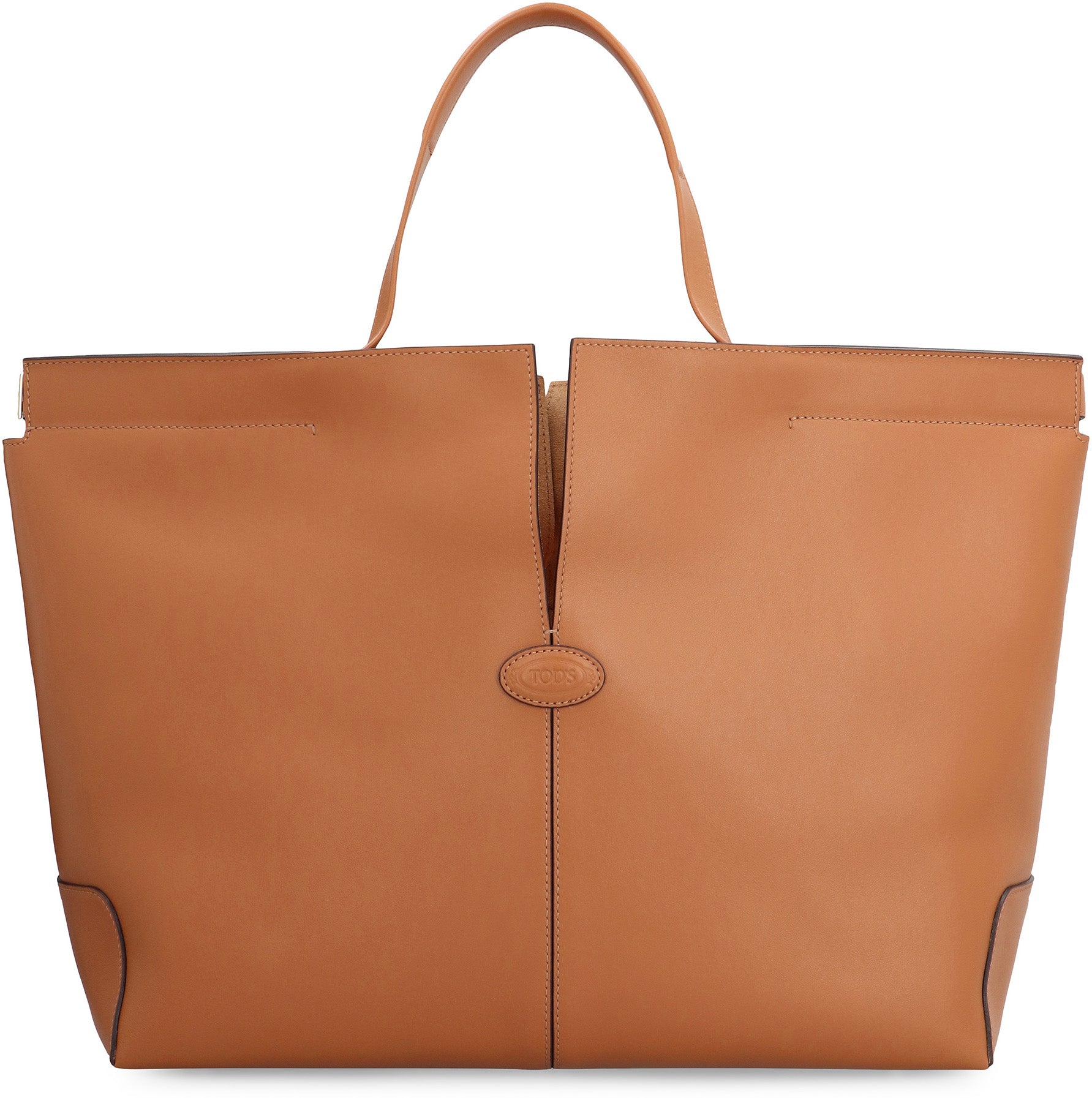 Folio leather tote