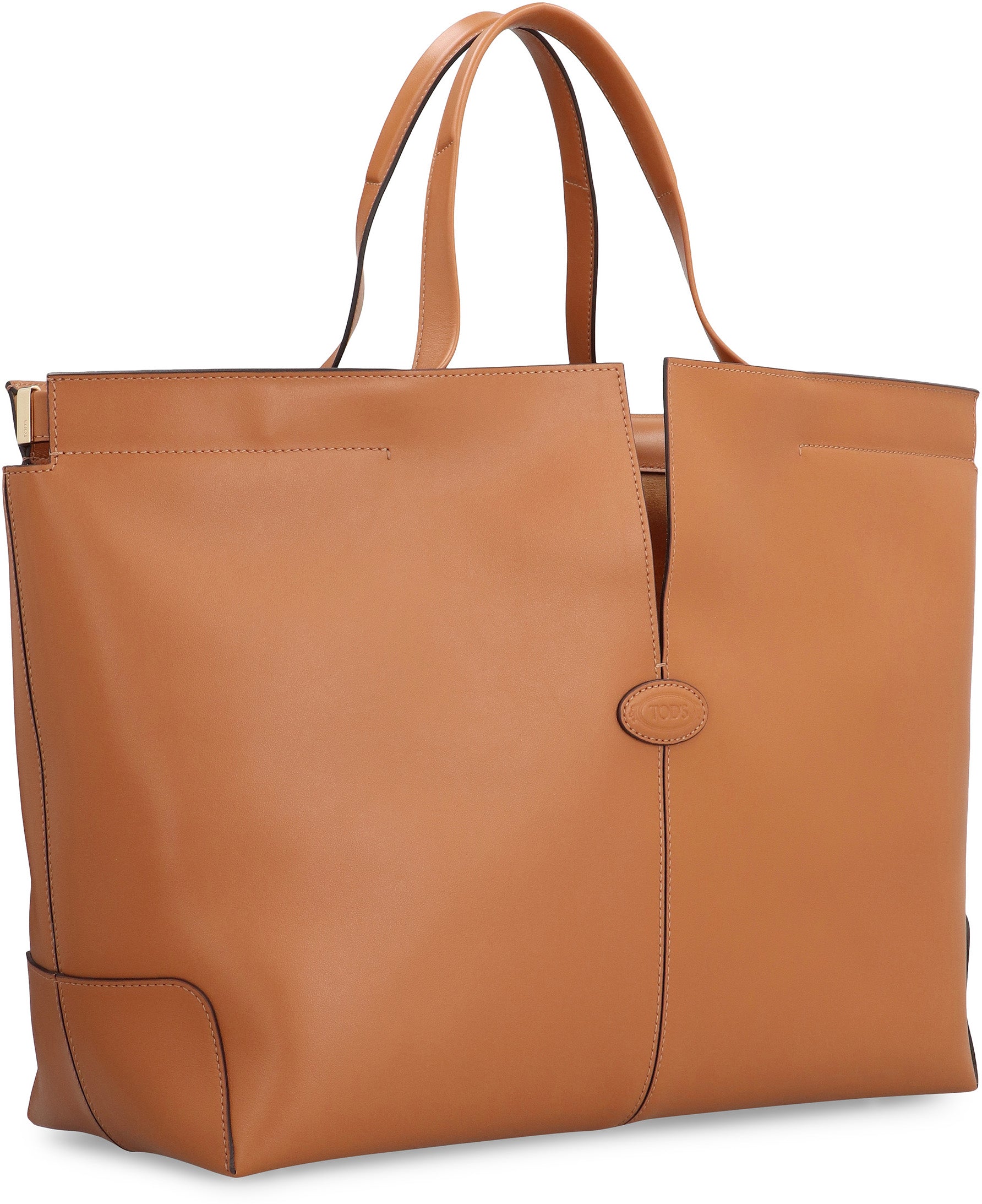 Folio leather tote