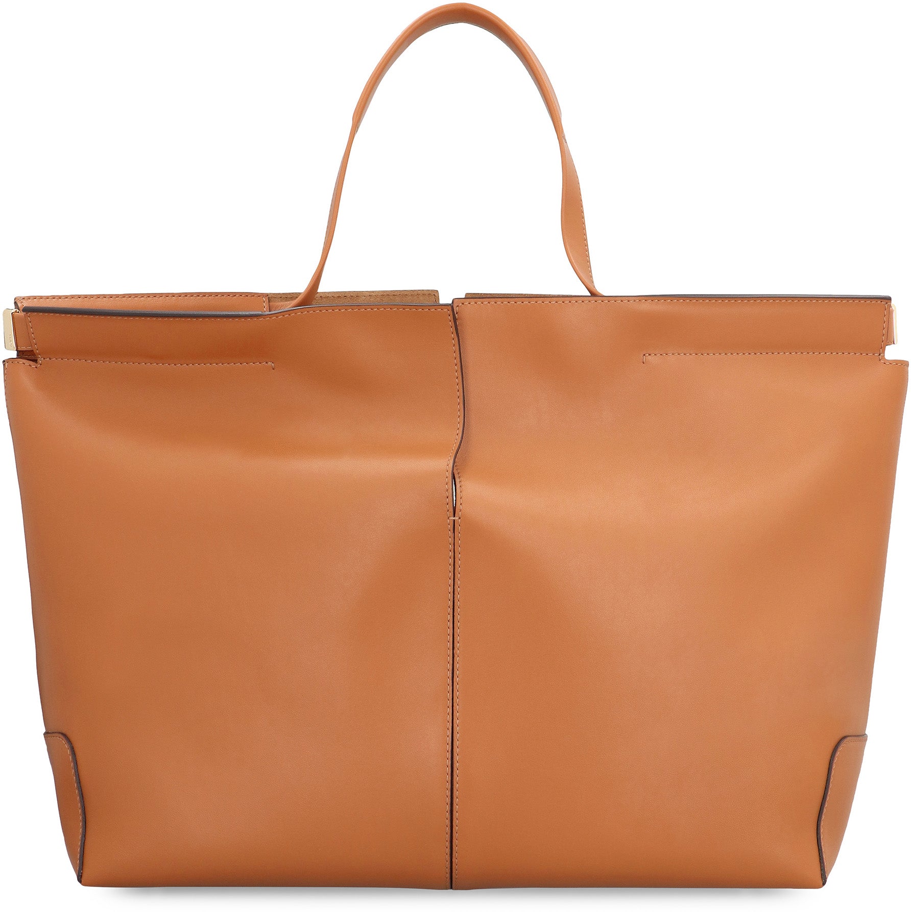 Folio leather tote