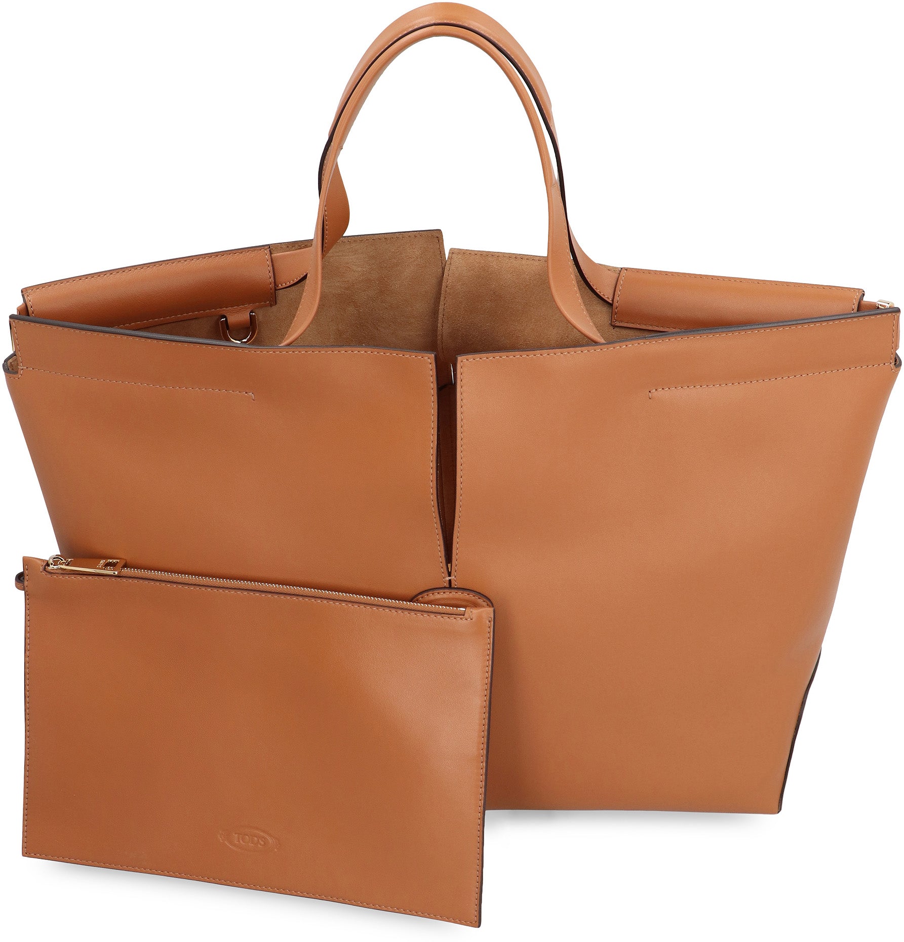 Folio leather tote