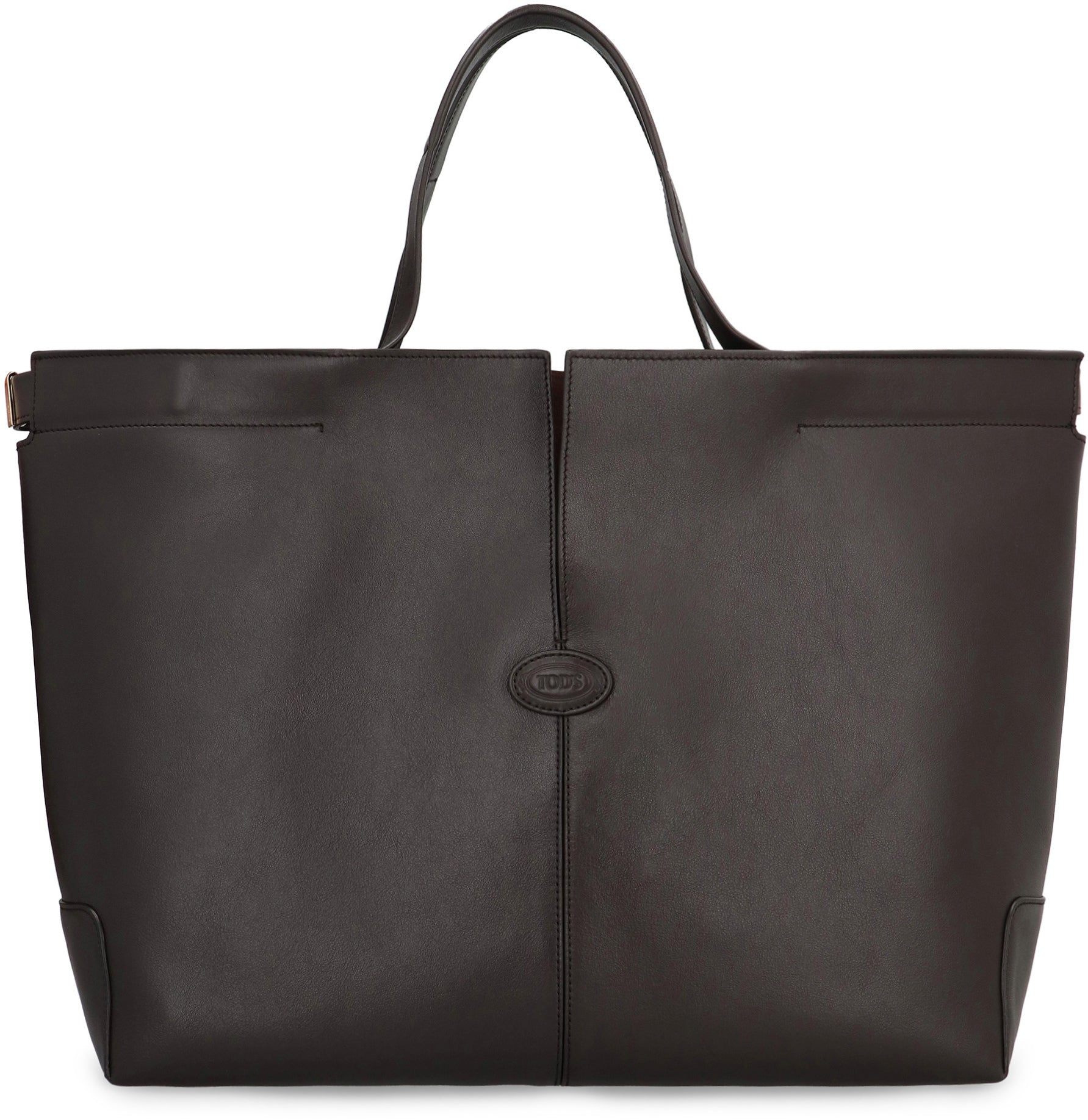 Folio leather tote