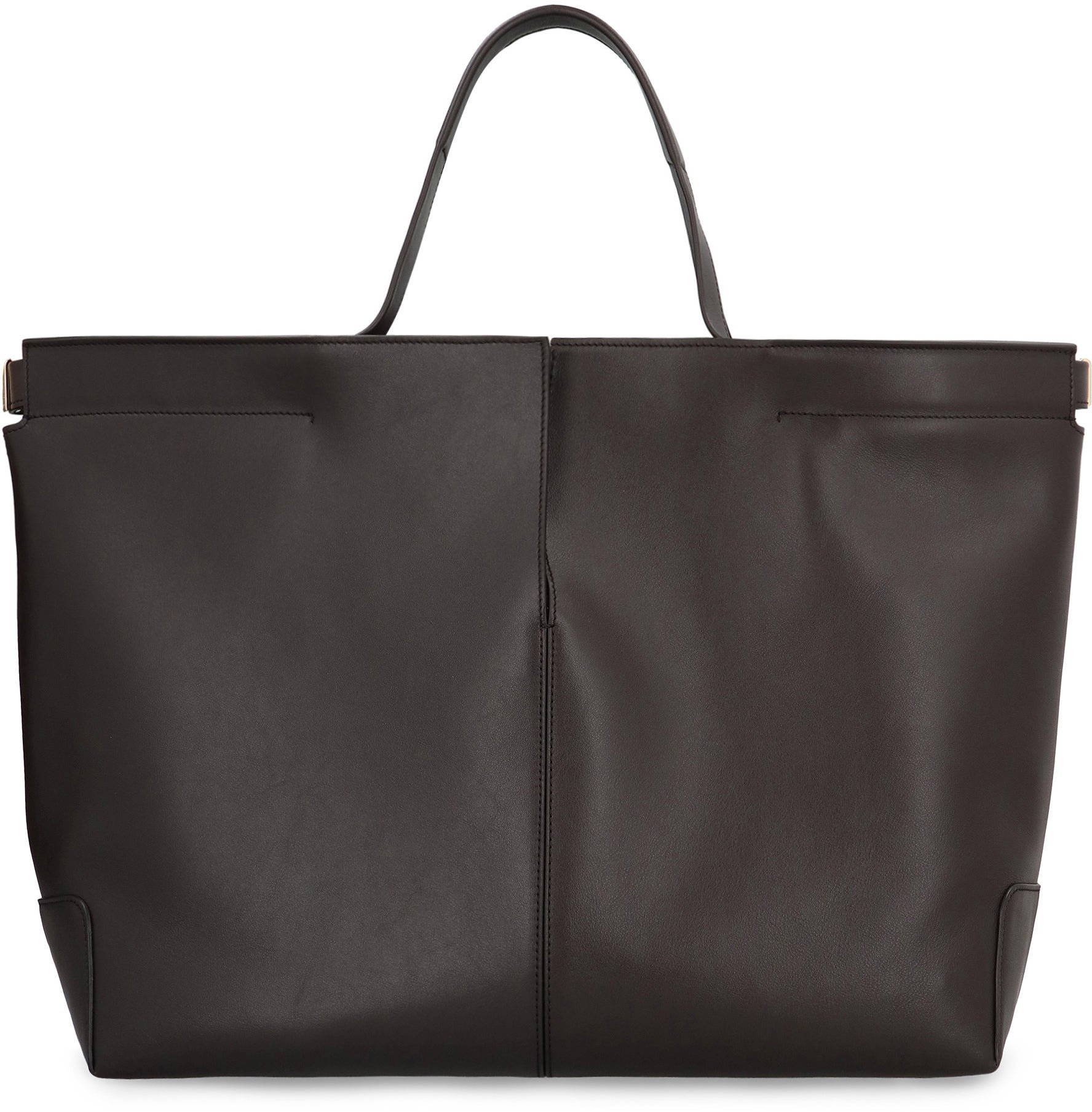 Folio leather tote